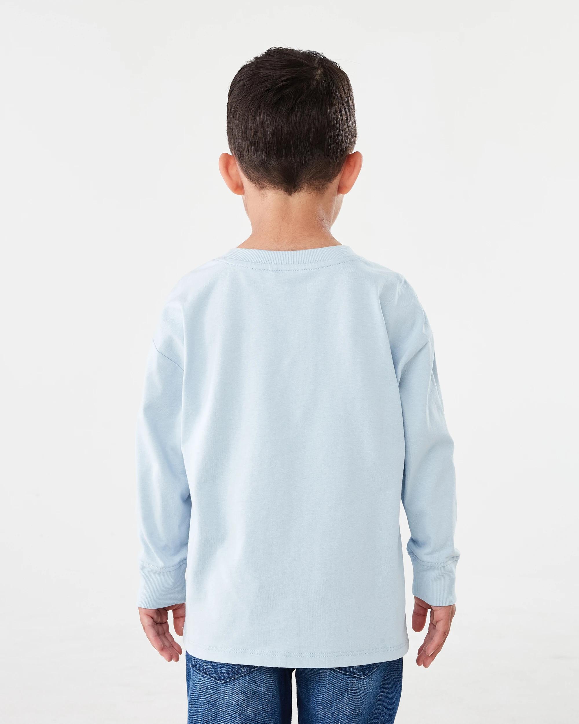 2 Long Sleeve Oversized T-shirt Blu Dino, 2 of 8