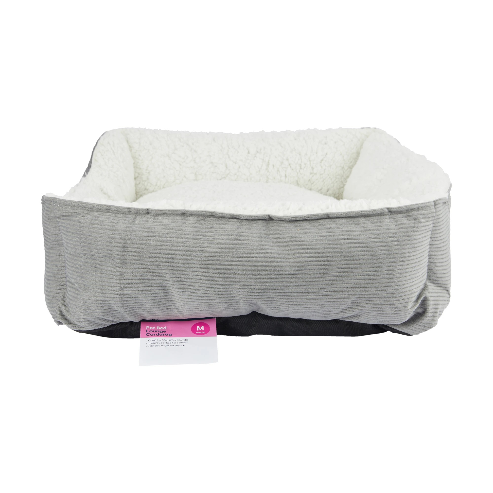 8 Pet Bed Lounge Corduroy - Medium, Grey, 8 of 8