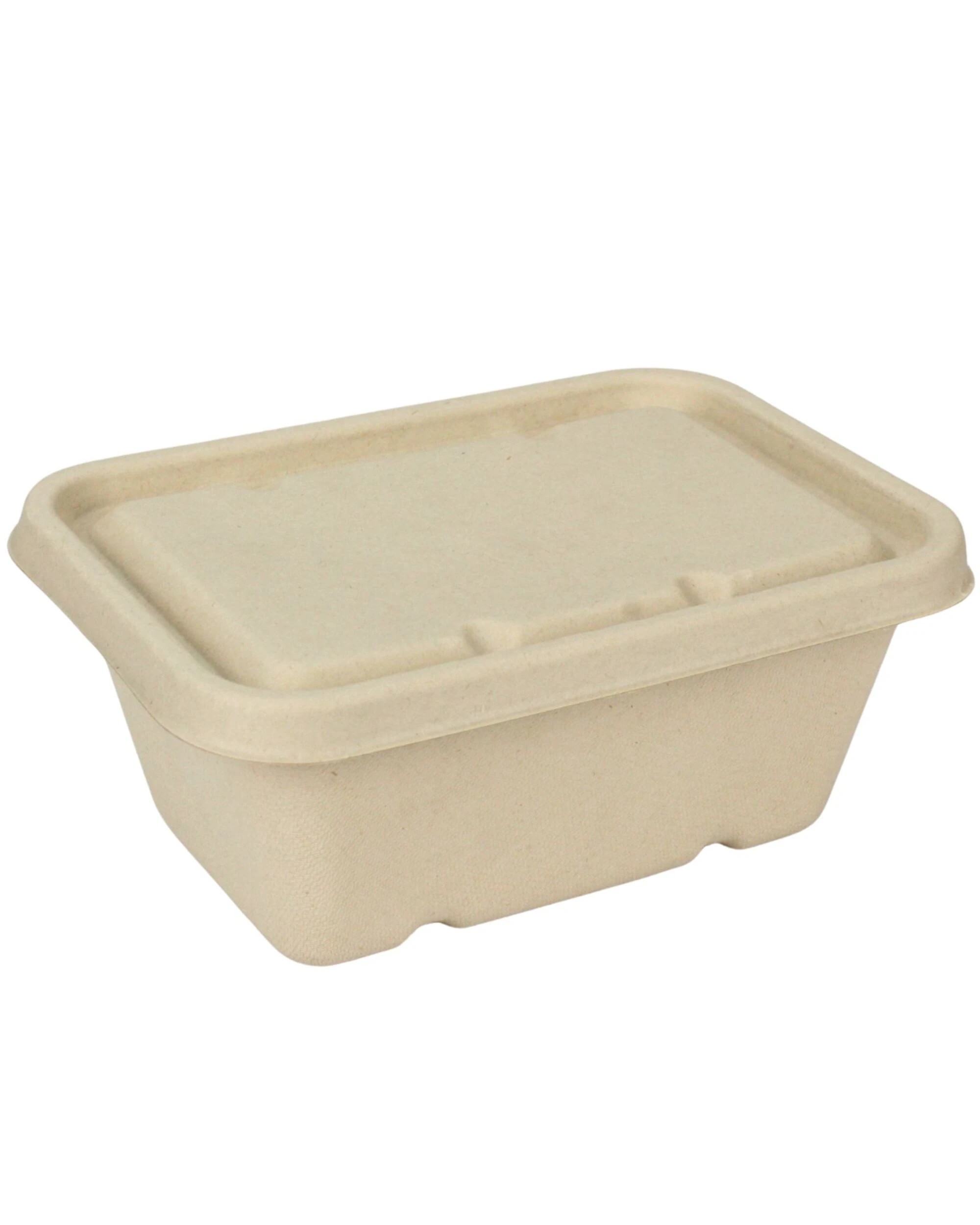 2 Lemon & Lime Eco Sugar Cane Food Containers With Lids 1 Litre Value Pack of 20 - Natural, 2 of 4