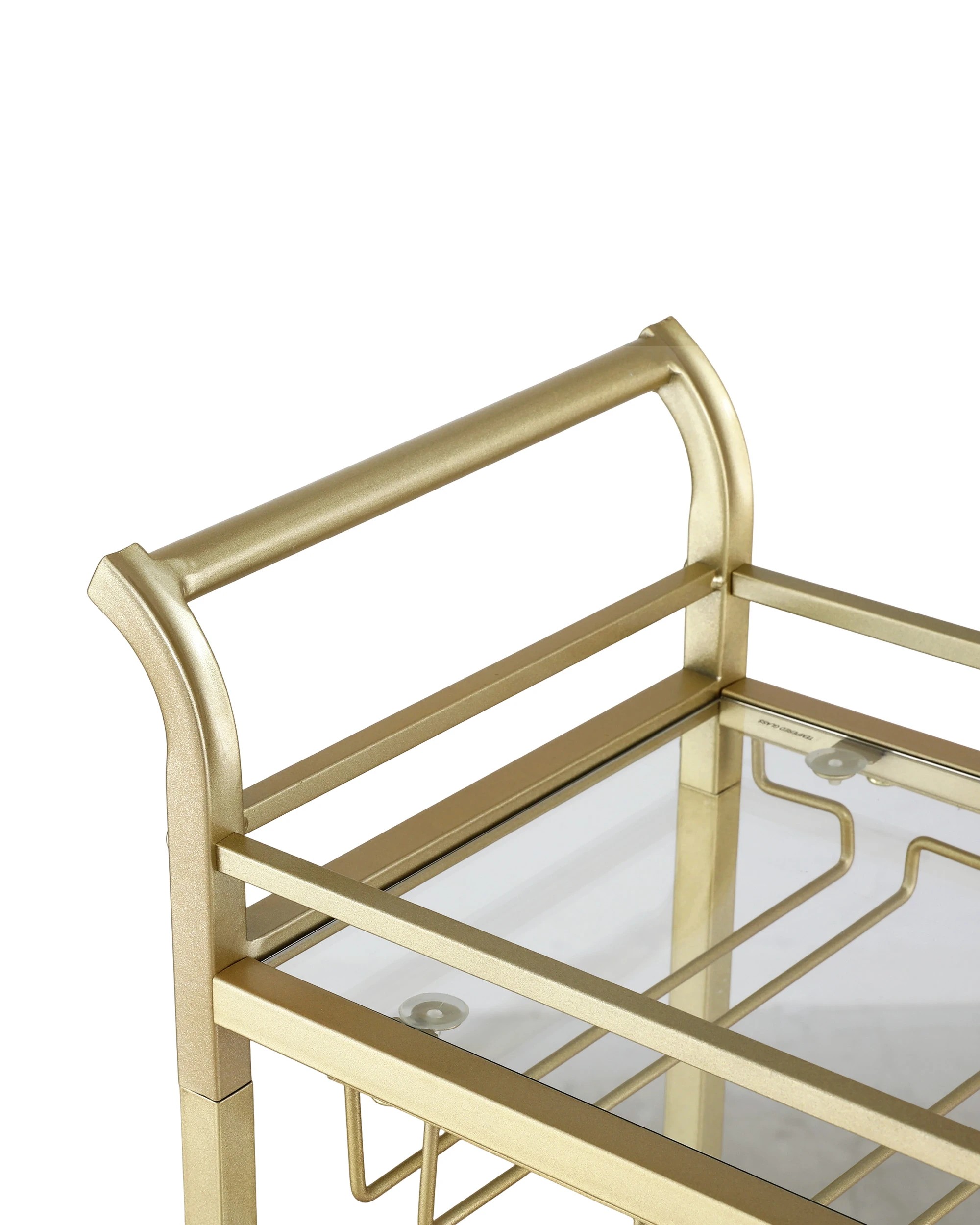 5 Artiss Bar Cart Drinks Trolley Serving Wine Glass Holder Rack Cocktail 43cm - Gold, 5 of 7