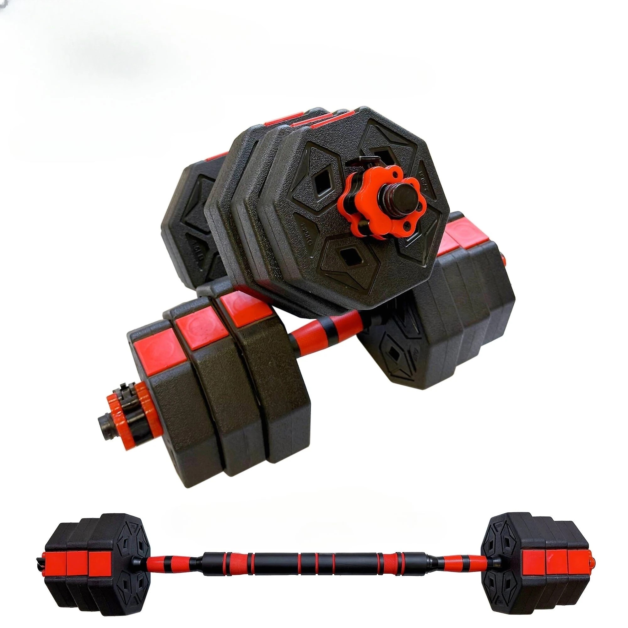 3 Fitness Master Adjustable Dumbbell Set Octagonal Antiroll Barbell Training 40kg, 3 of 6