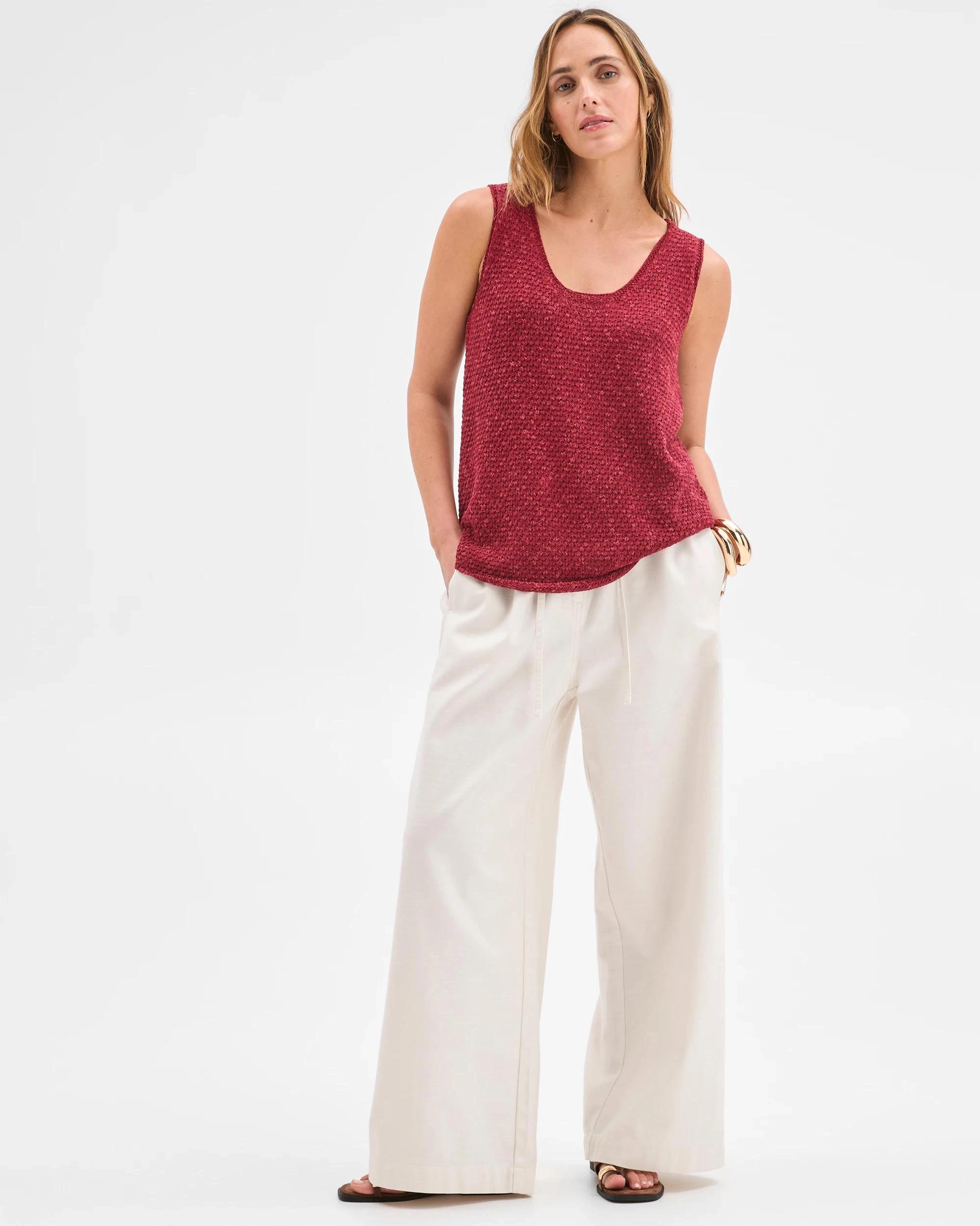 2 Target Woman Textured Knit Boxy Tank GARNET, 2 of 6