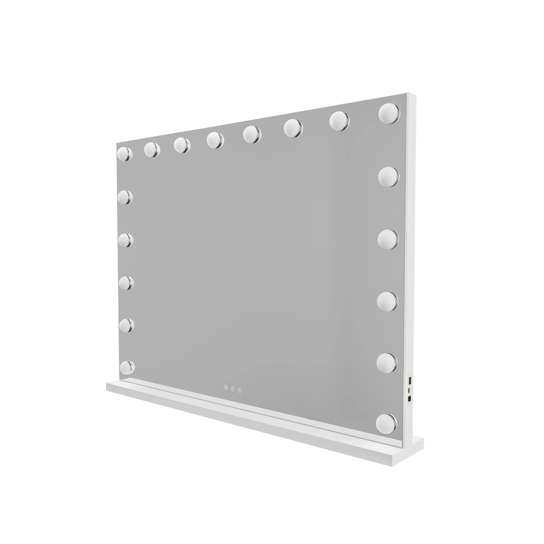 1 Lenoxx Beauty Mirror with 18 LED Bulbs, Colour Settings, White Frame,  and USB A and C Ports, 1 of 4