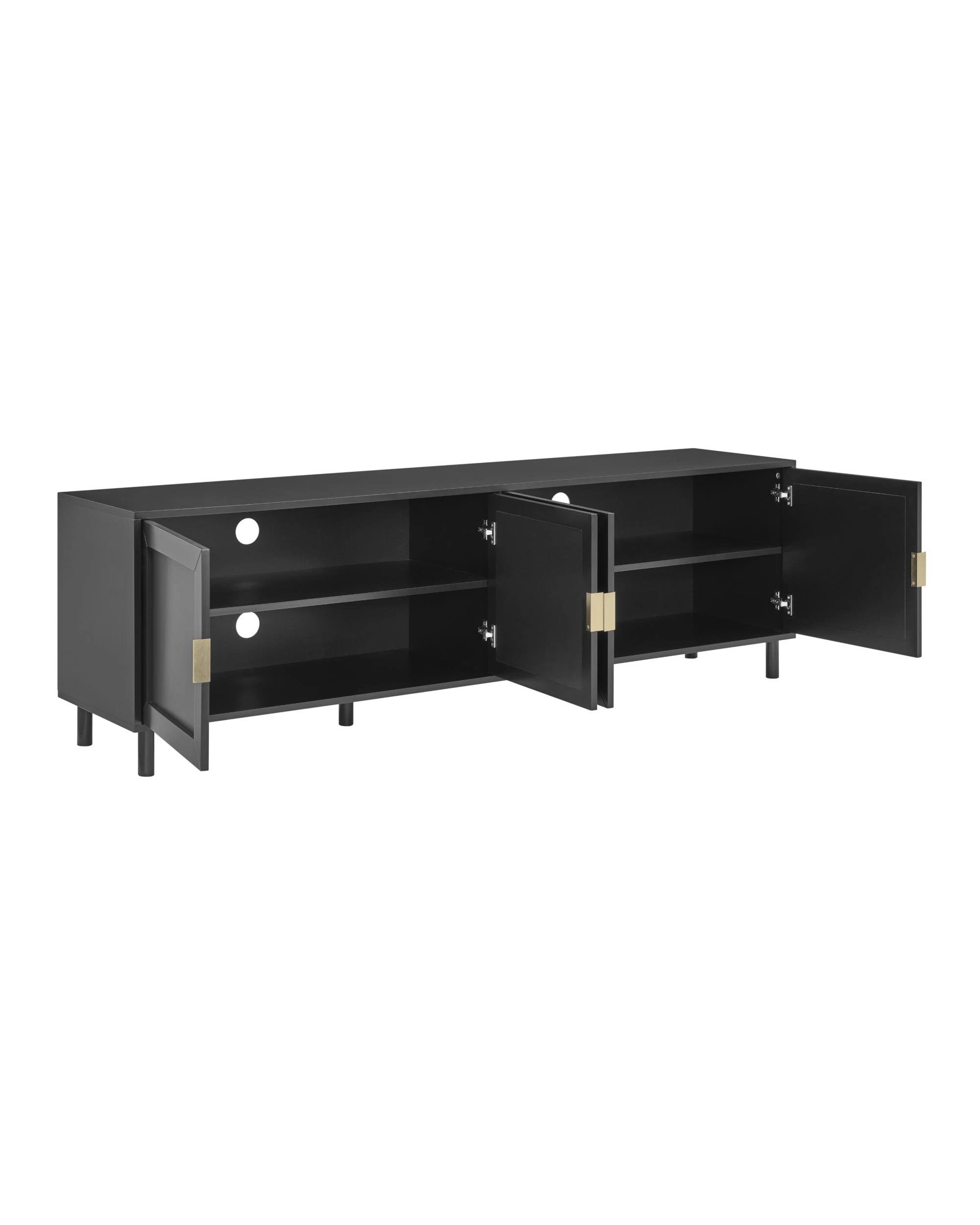 5 Kodu Lowline TV Entertainment Unit 4 Doors - Black, 5 of 8