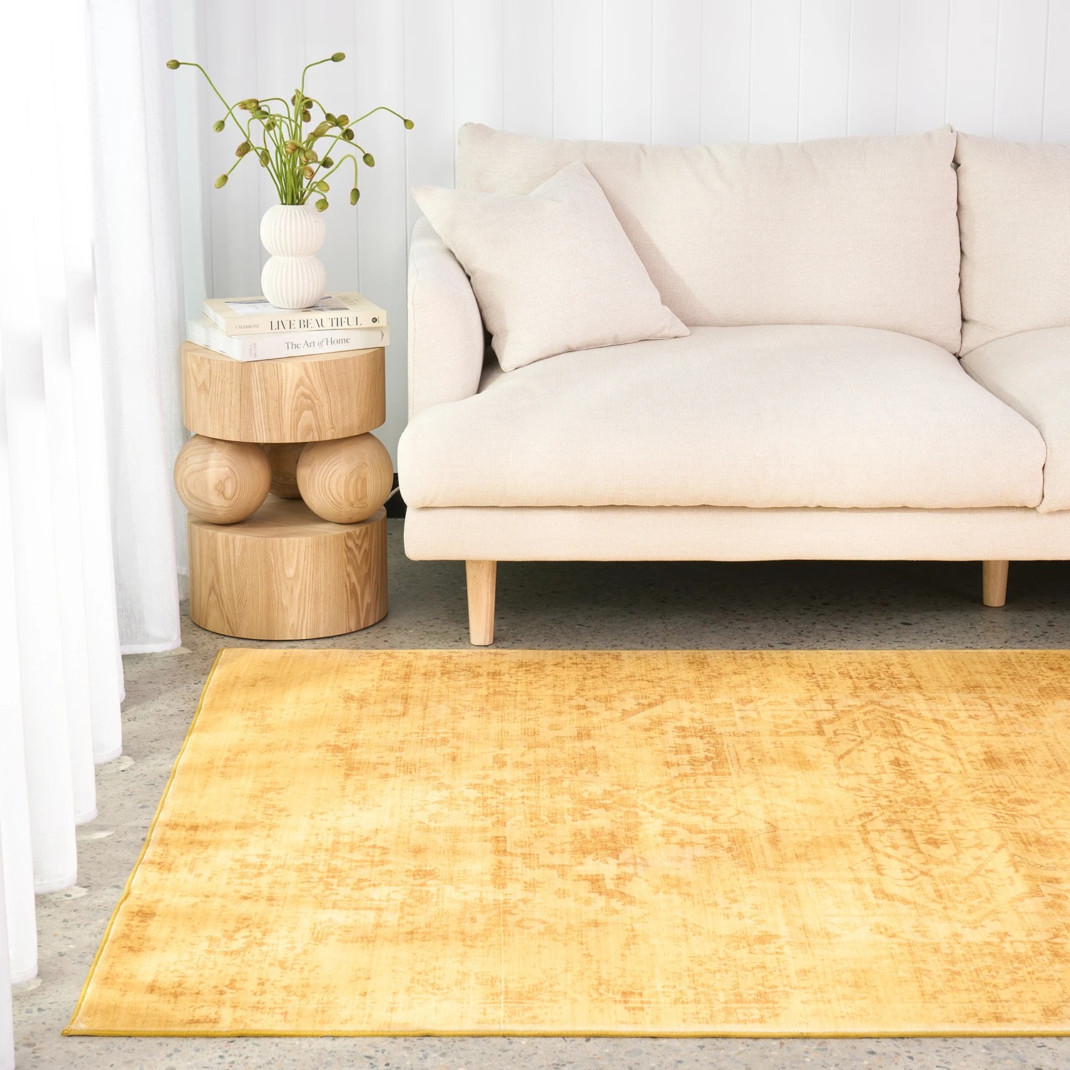 3 Common Ground Rugs Opaline 160x100cm - Small Power Loomed Washable Floor Rug - Gold, 3 of 9