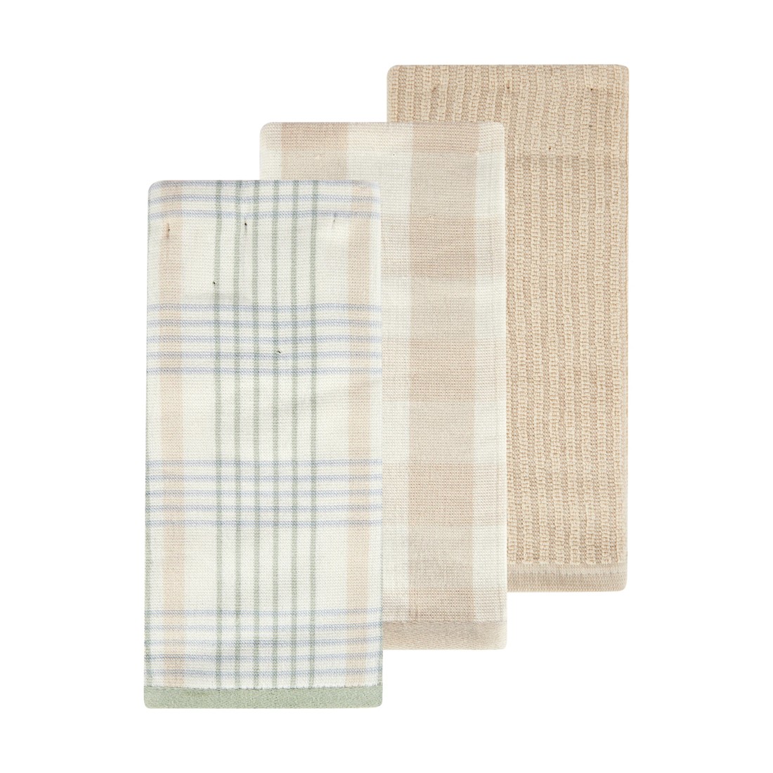 1 3 Pack Sand Gingham Tea Towels, 1 of 6