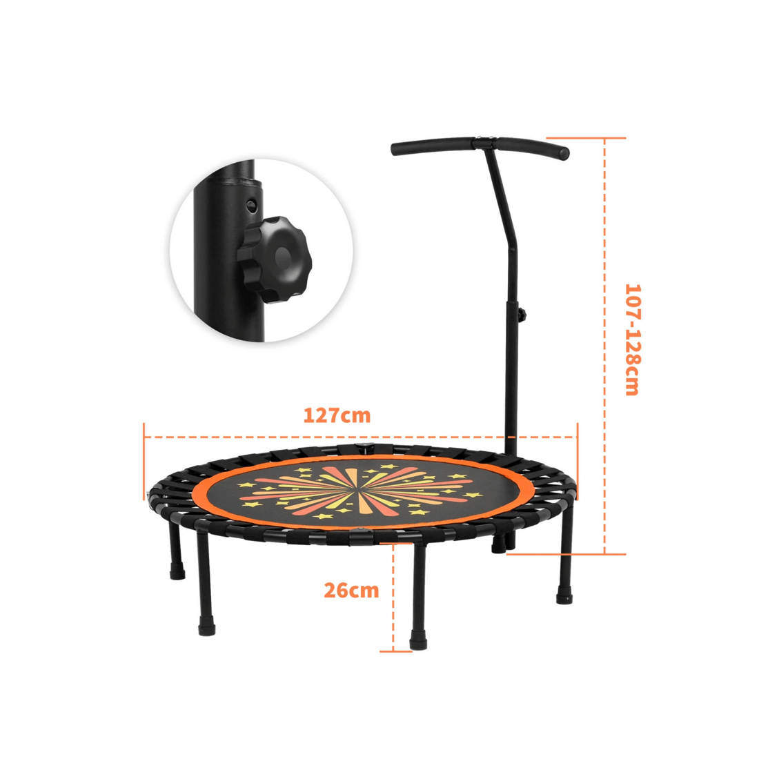 7 ADVWIN 50 inch Rebounder Mini Trampoline for Adults and Kids Indoor/Outdoor Workout Max Load 150KG, 7 of 7