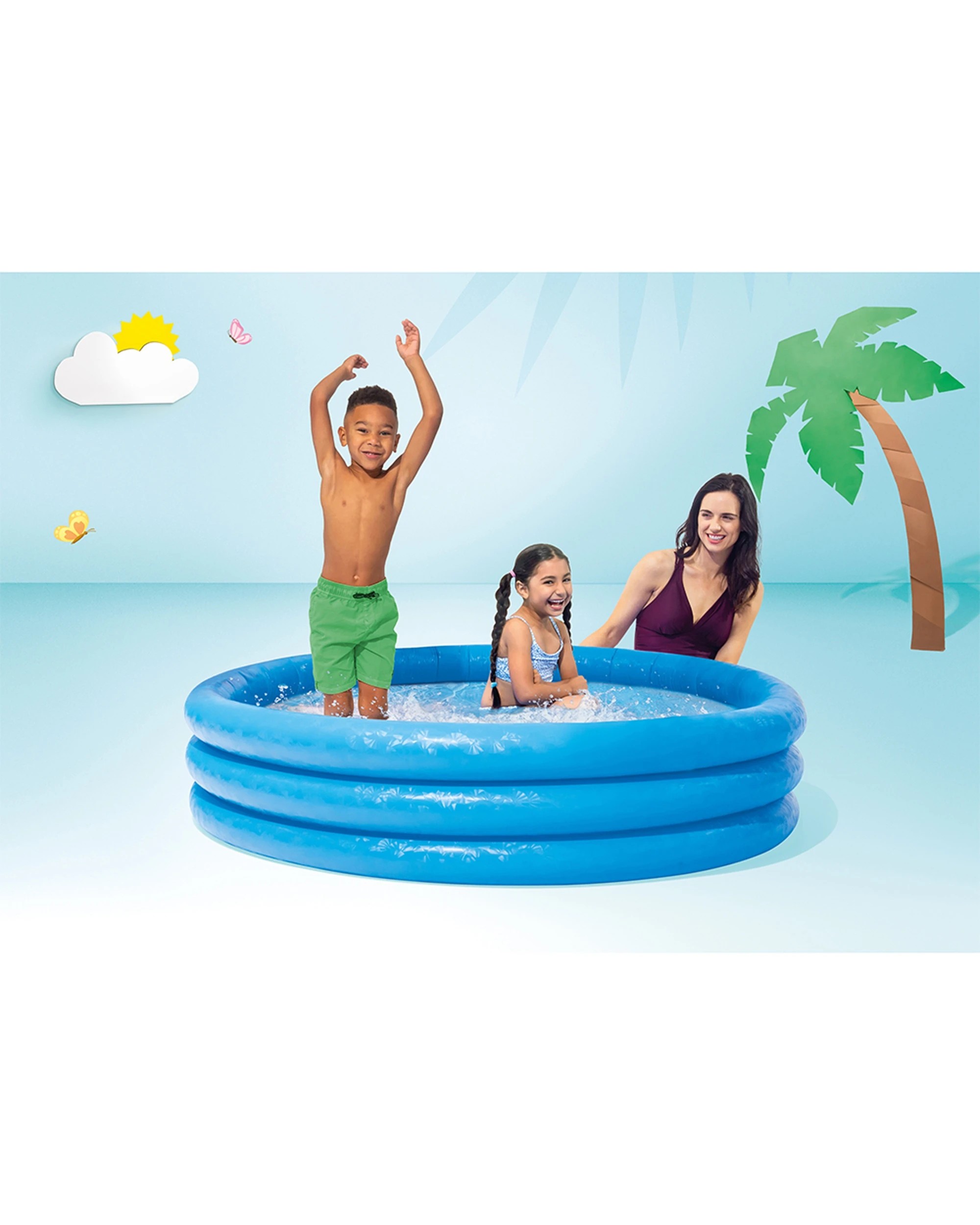 3 Intex Crystal Inflatable Swimming Pool Kids 2+ - Blue, 3 of 4