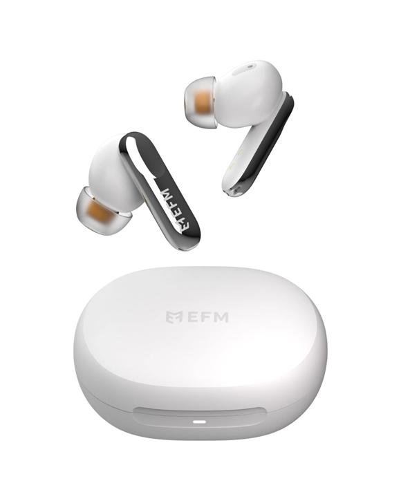 EFM Chicago TWS In-Ear Wireless Earbuds ANC Wireless Charging 8H Battery - White