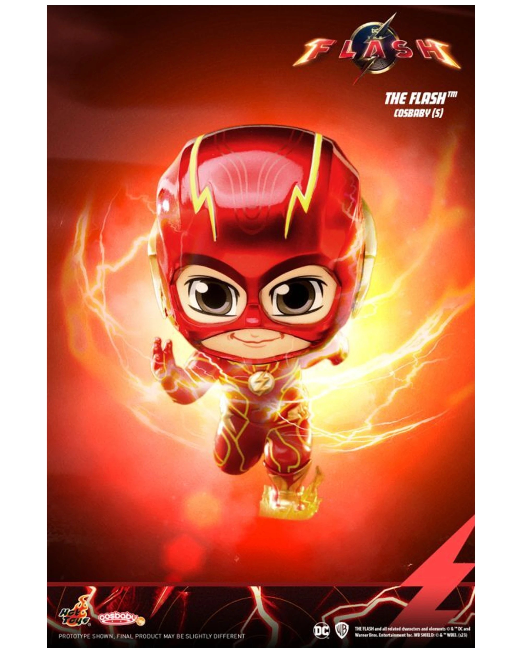 3 The Flash Luminous Cosbaby Hot Toys Rotatable Head 9-12cm Action Figure - Red, 3 of 3