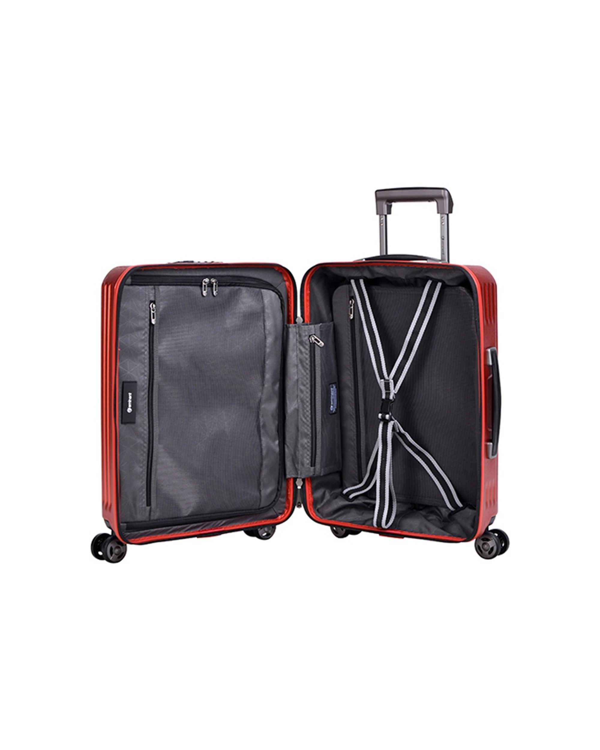 3 Eminent 20 Trolley Case Wheeled Suitcase - 55cm Polycarbonate Organiser TSA Lock
 - burgundy, 3 of 3