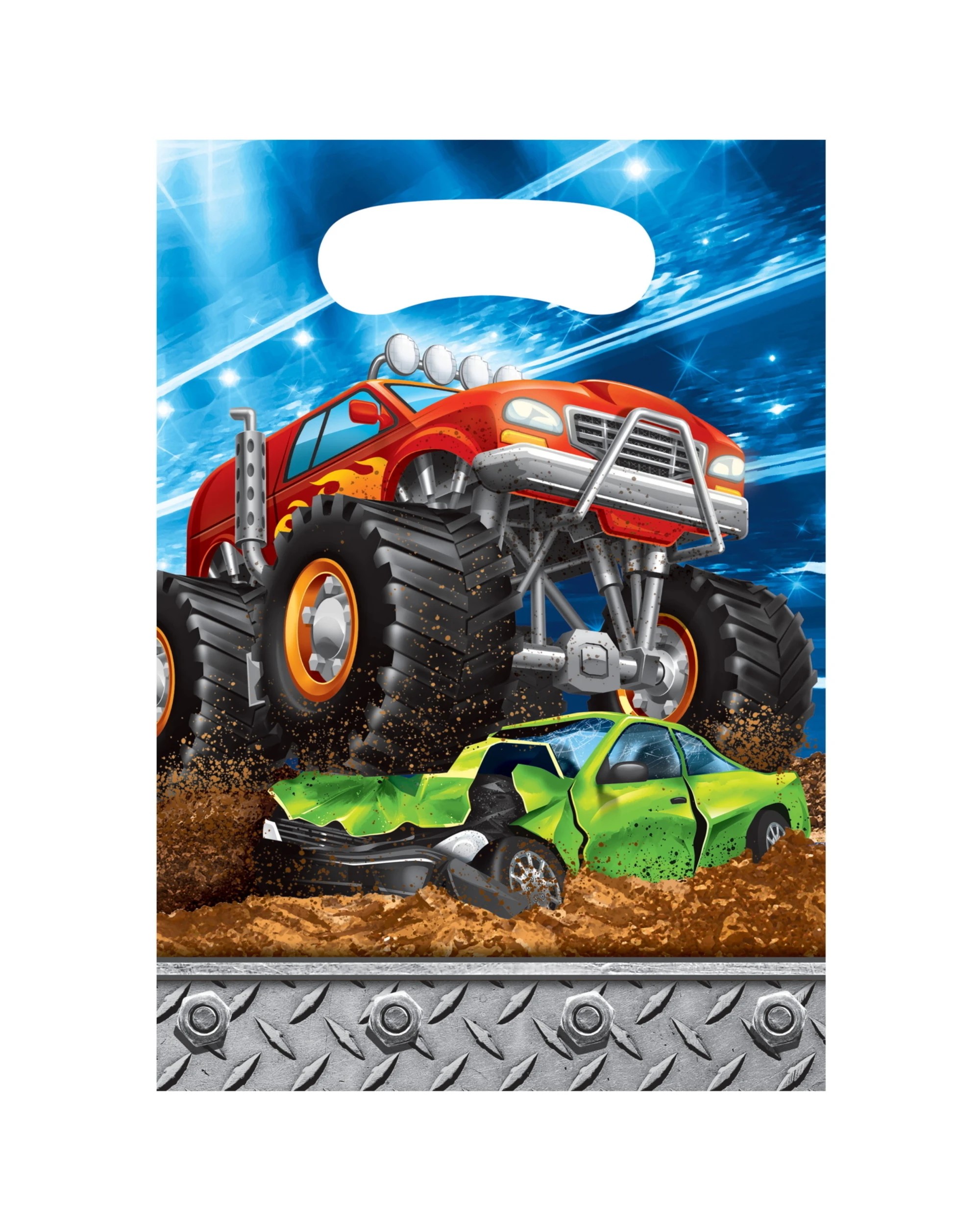 1 Creative Converting Monster Truck Rally Lolly/Treat Bags Pack of 8, 1 of 1