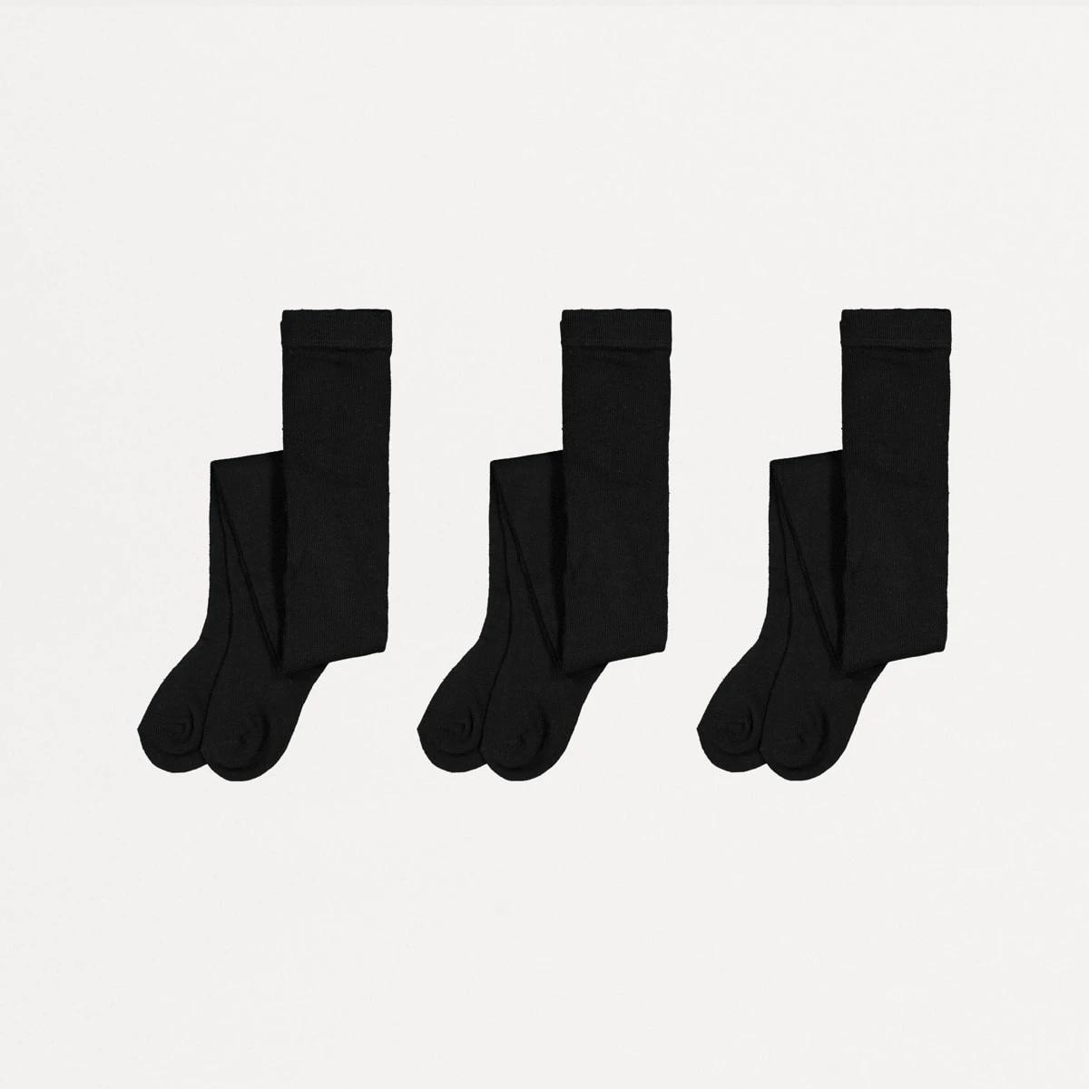 1 3 Pack School Cotton Rich Tights Black, 1 of 3