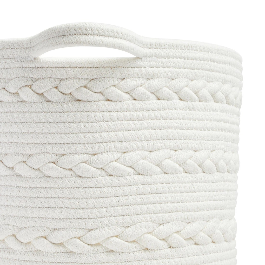 3 Round Braid Rope Basket - White, 3 of 7