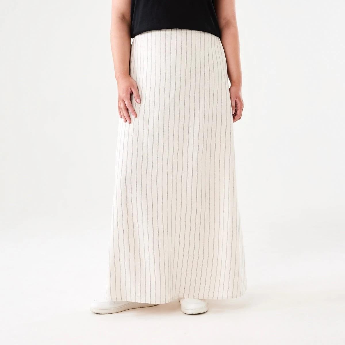 1 Linen Blend Maxi Skirt DOUBLE STRIPE, 1 of 4