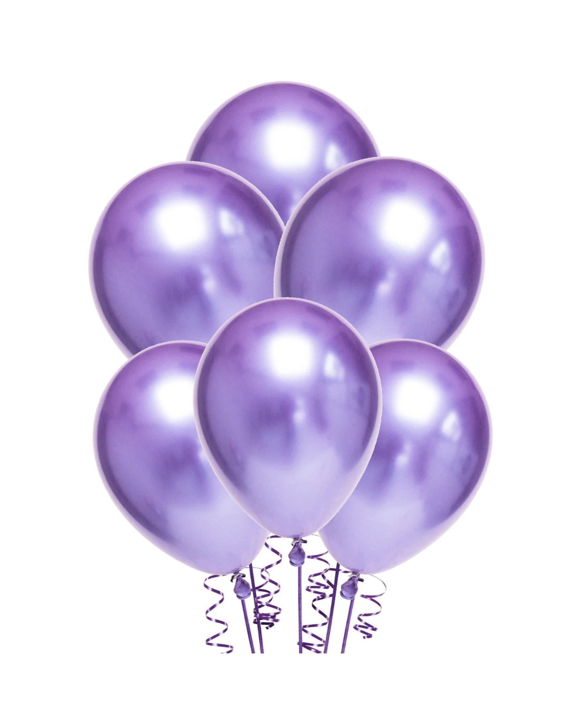 1 Party Maker Chrome Balloons 30cm Round Pack of 10 - Purple, 1 of 1