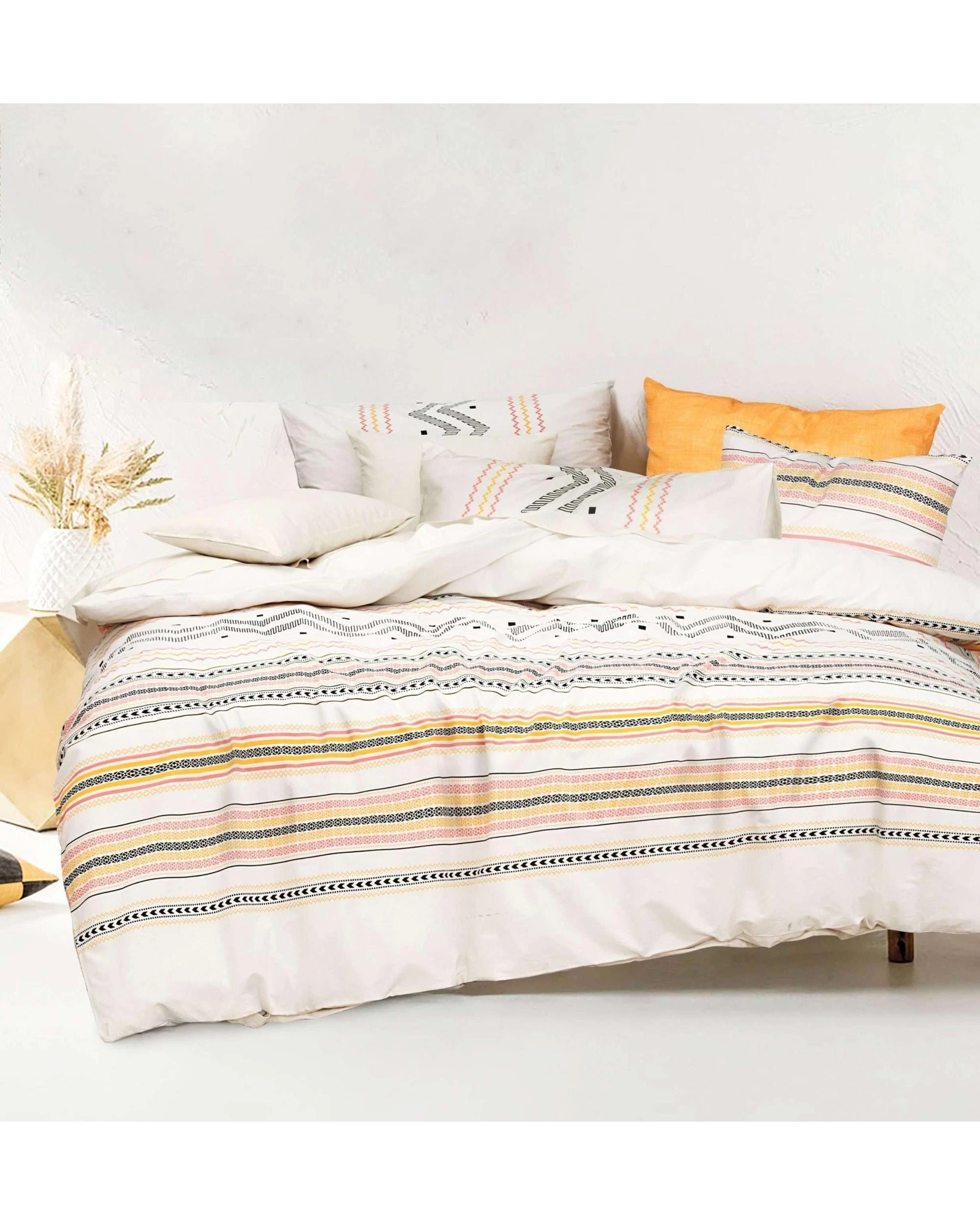1 Amsons Charlotte Pure Cotton Duvet Doona Quilt Cover Set - Super King Bed - Black, 1 of 1
