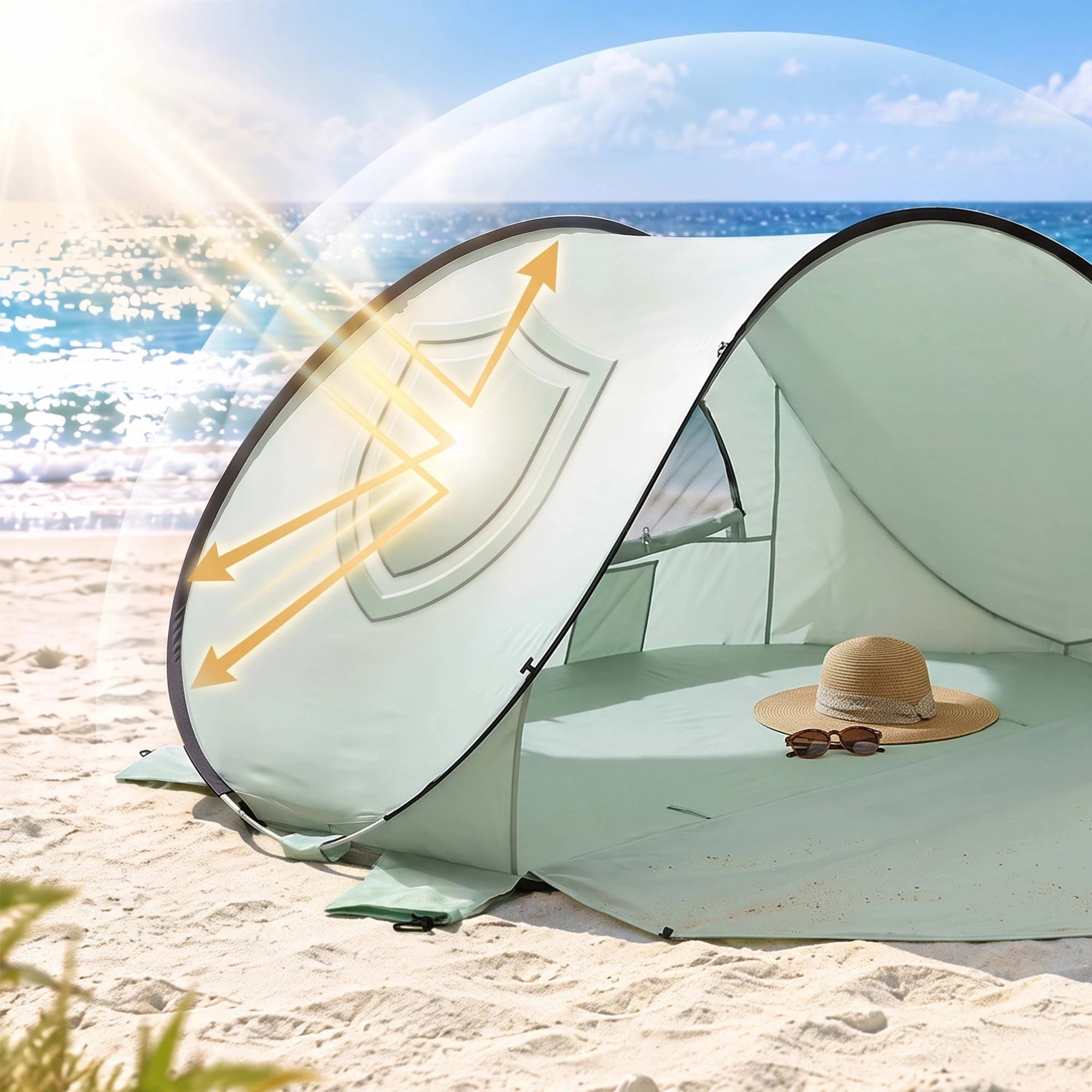 Weisshorn Pop Up Beach Tent UPF 50+ Sun Shade Shelter 2-3 Person ...