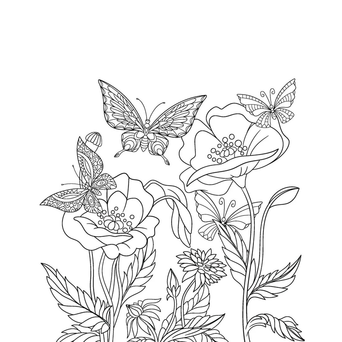 2 Colour-Your-Own Beautiful Butterflies Mindful Poster Art by Grace West - Book, 2 of 3