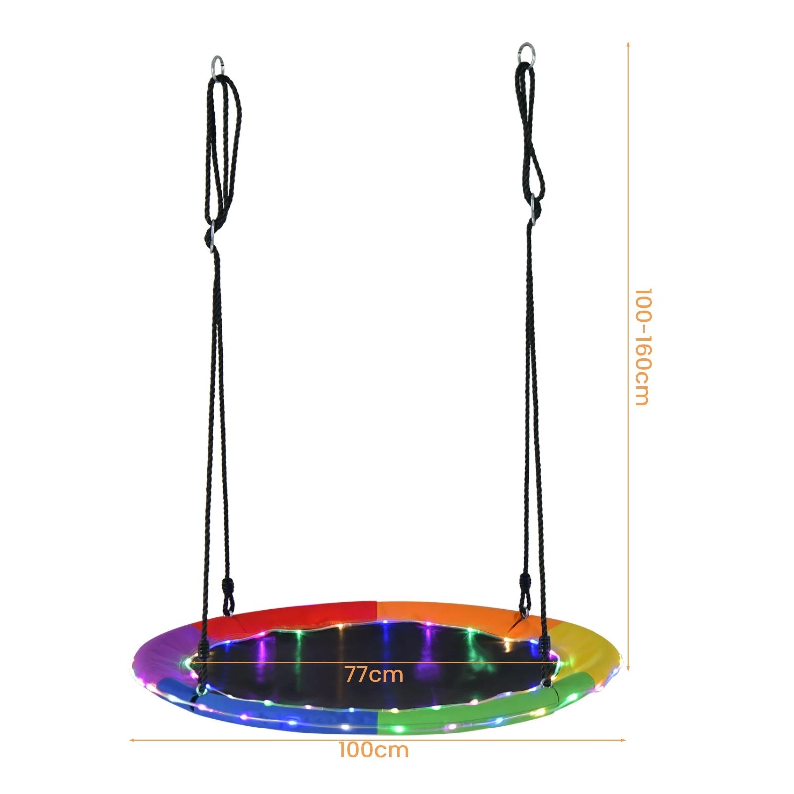 2 Costway 100cm Saucer Tree Swing 300KG Swing Seat Hammock, 2 of 2