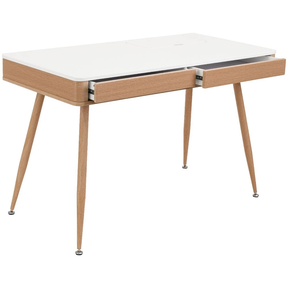 3 Larvik 1200mm 2 Drawer Desk Oak/White Desks, Tables and Workstations, 3 of 10