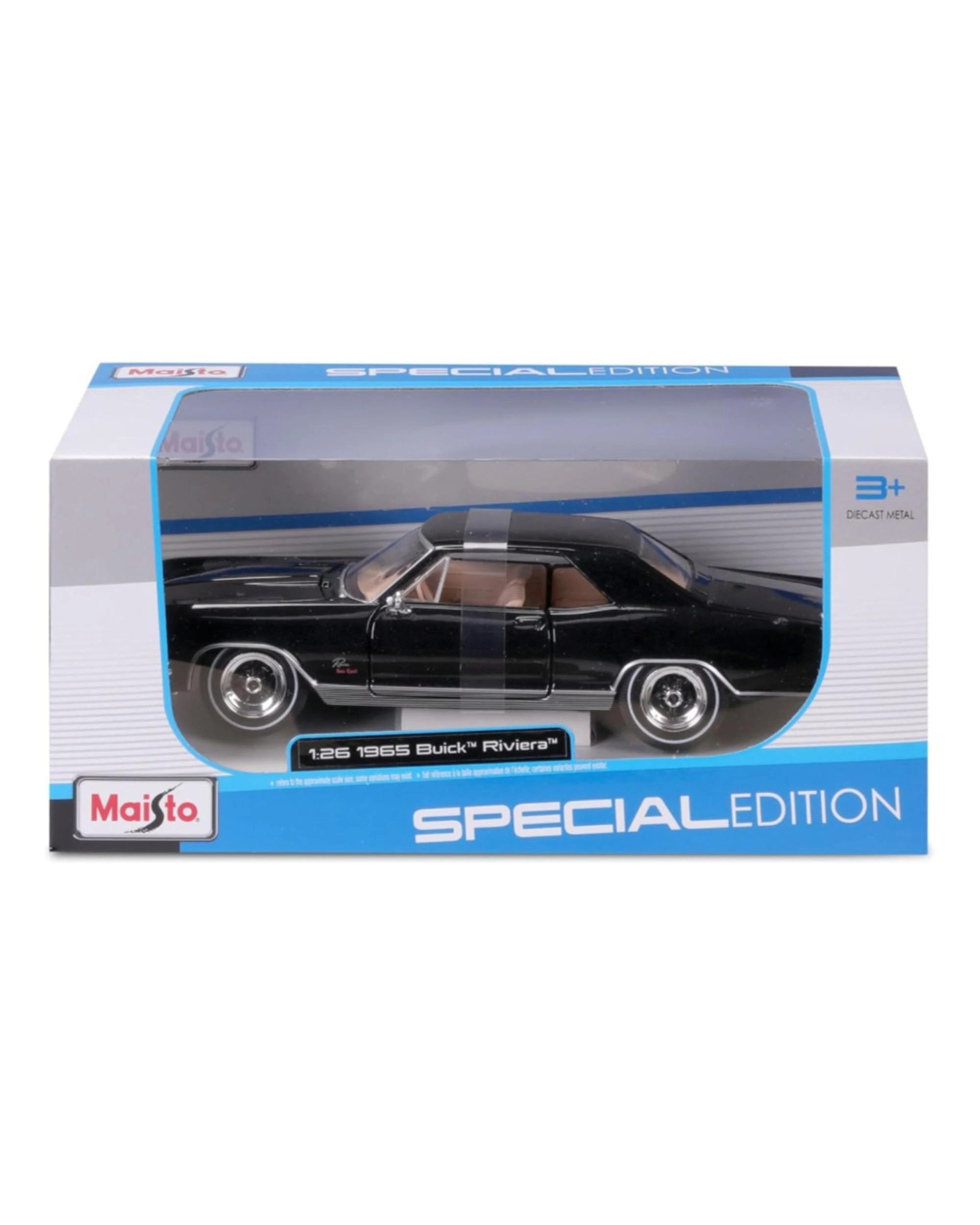 1 Maisto Special Edition 1965 Buick Riviera Gran Sport 1:26 Scale Model Car - Black, 1 of 3