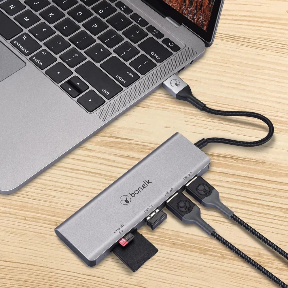 2 Bonelk USB-A 5-in-1 Hub Grey, 2 of 3