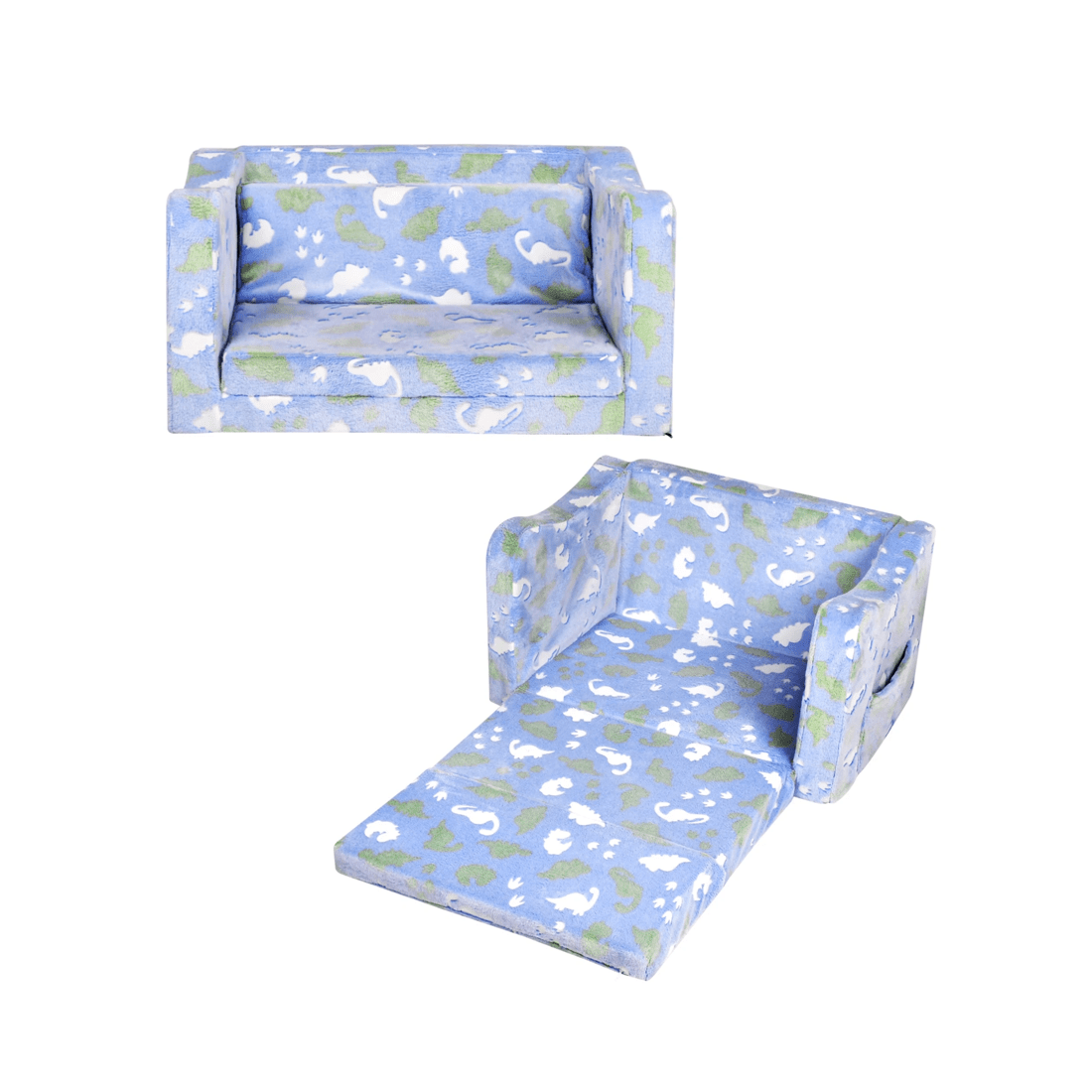 1 Advwin 2-in-1 Kids Flip Open Sofa Couch Foldable Bed, 1 of 8