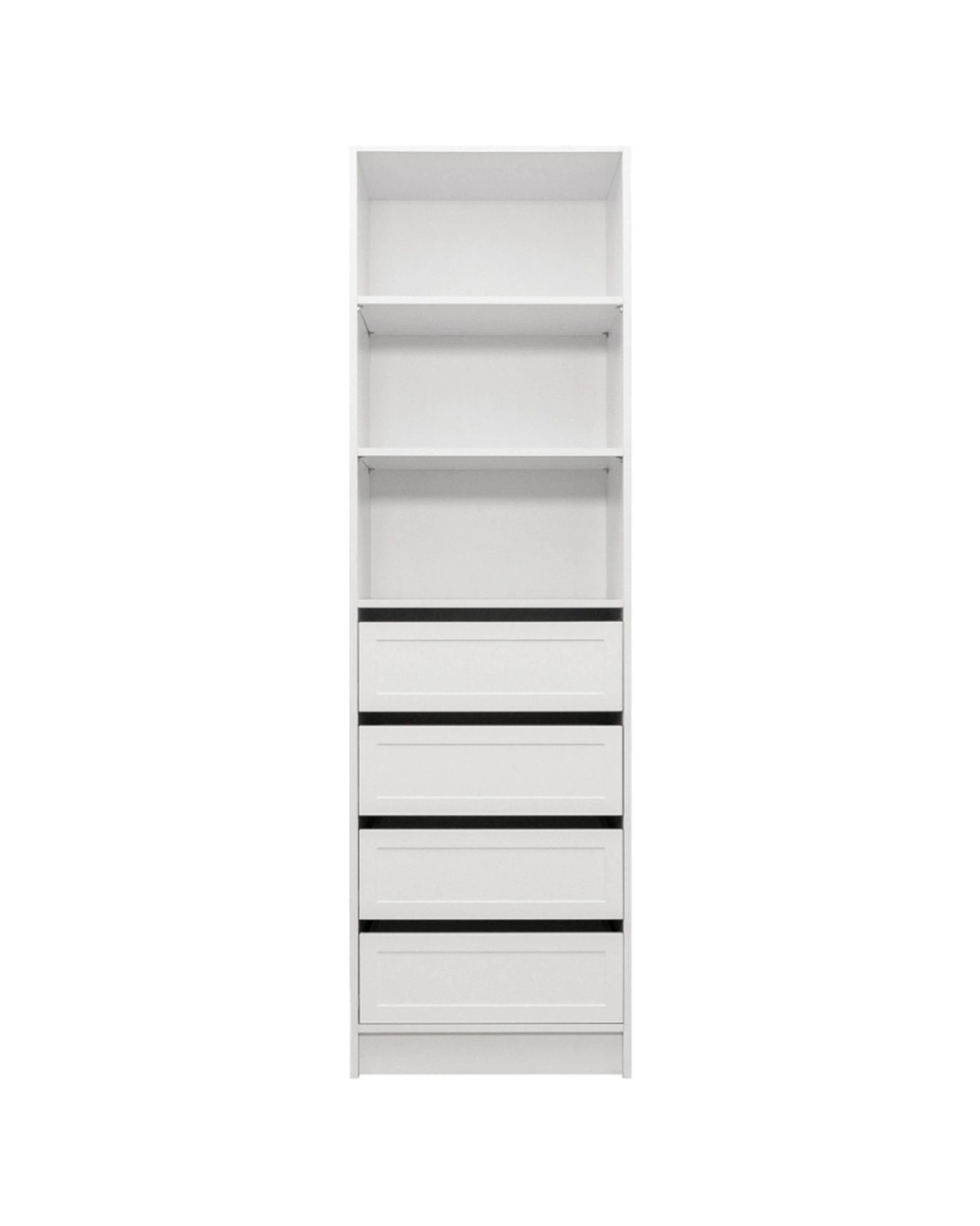 1 European Cabinetry Malmo Walk In Wardrobe 4 Drawer 3 Shelf Module Hamptons - White, 1 of 4