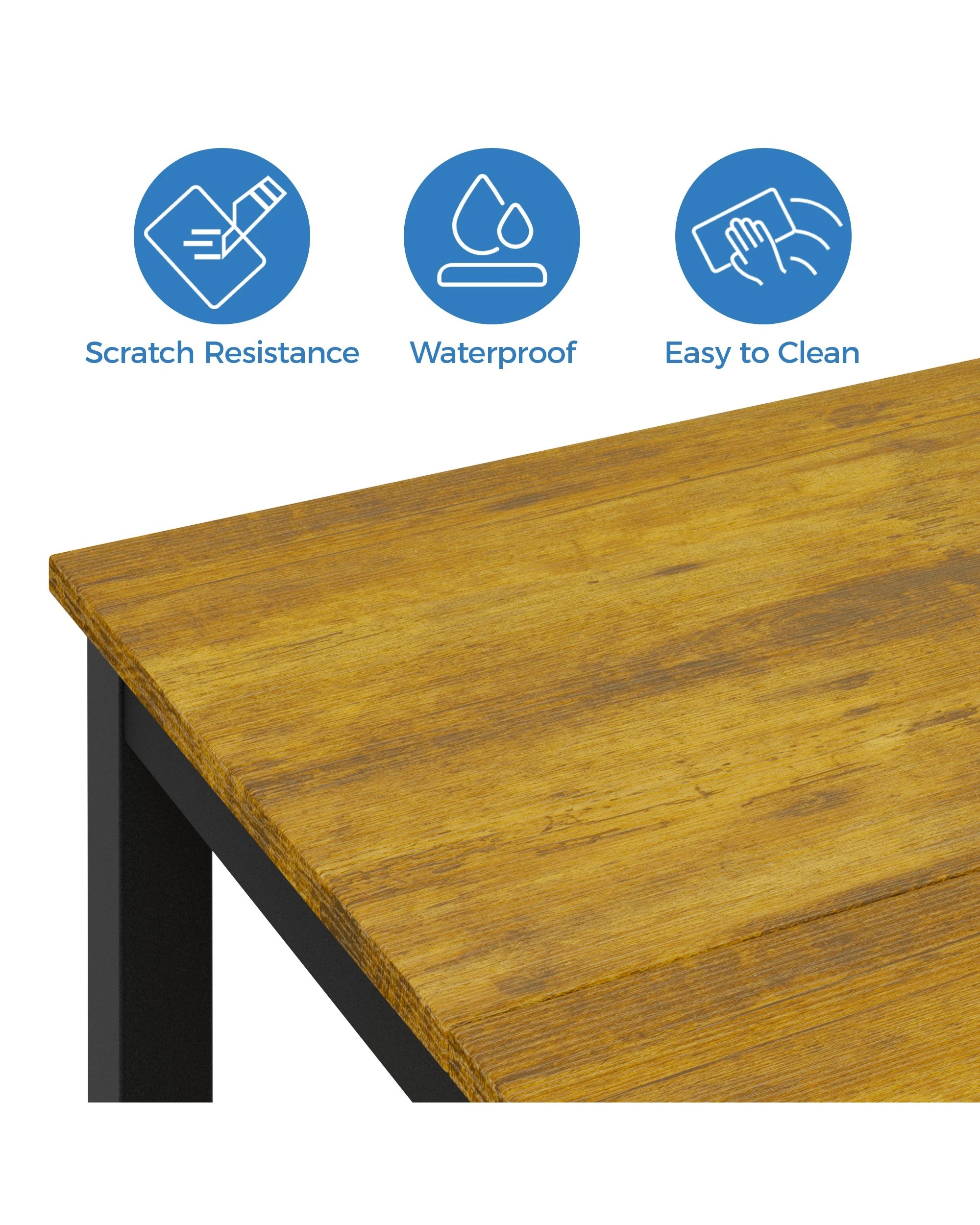 6 Advwin 3 Pcs Dining Table Chair Set Kitchen Table W/2 Bench Dinner Table Walnut, 6 of 7