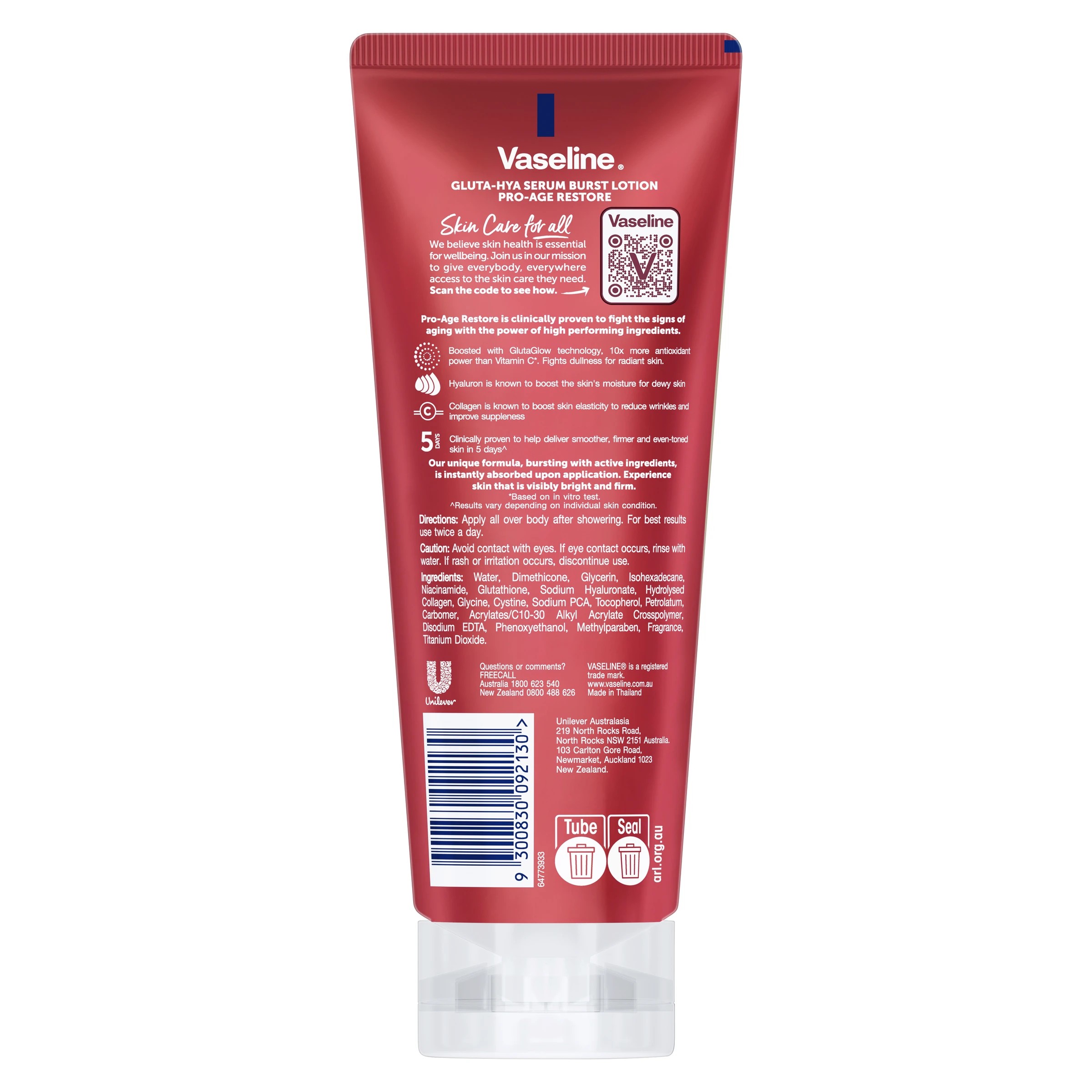 2 Vaseline Gluta-Hya Serum Burst Pro-Age Restore Body Lotion 200ml, 2 of 4