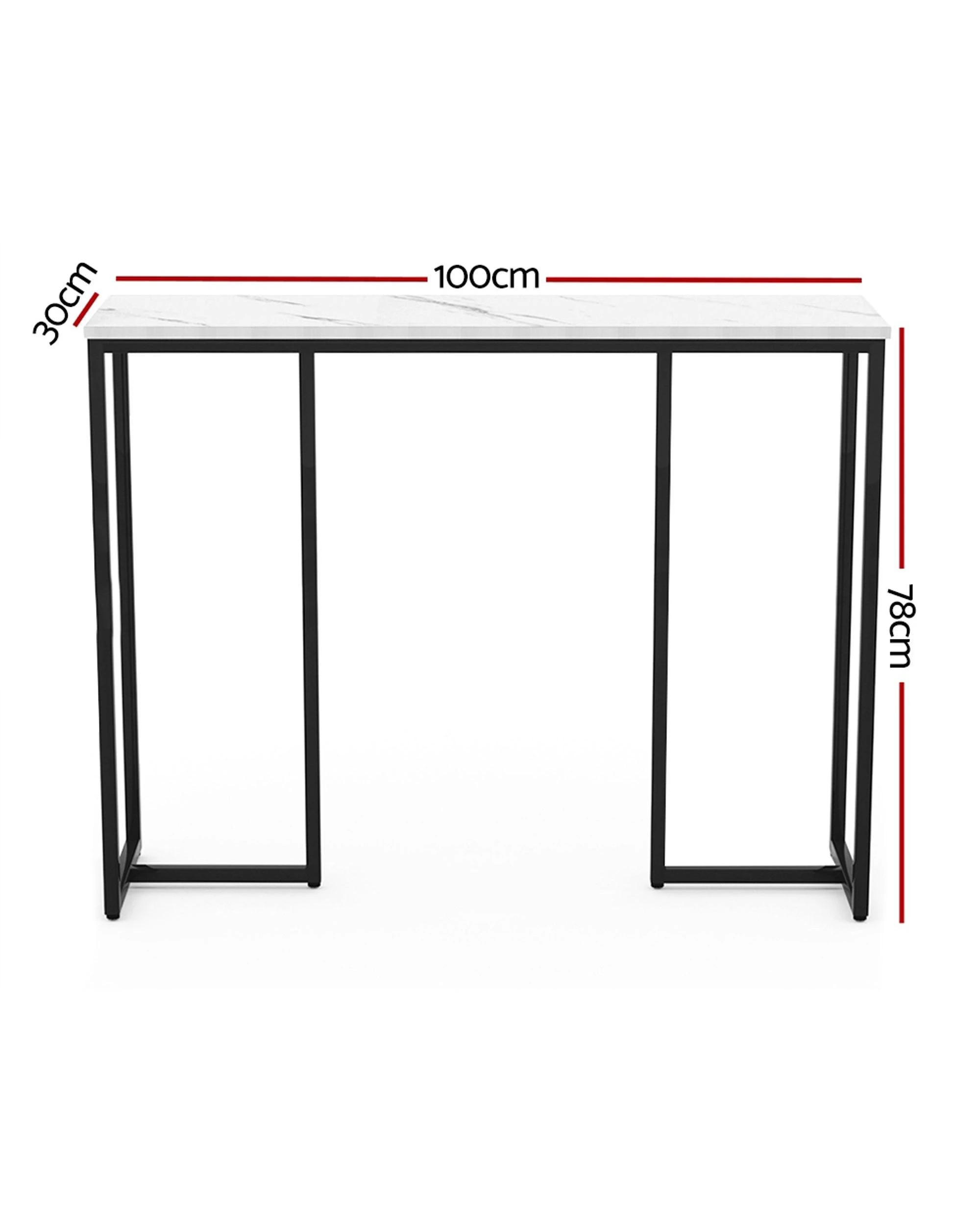 2 Artiss Console Table Marble Effect Frenisha - White, 2 of 8