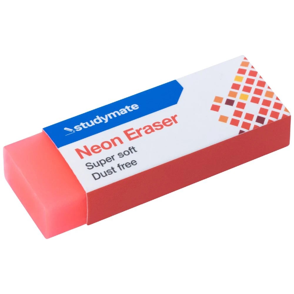 1 Studymate Neon Eraser Pink, 1 of 4