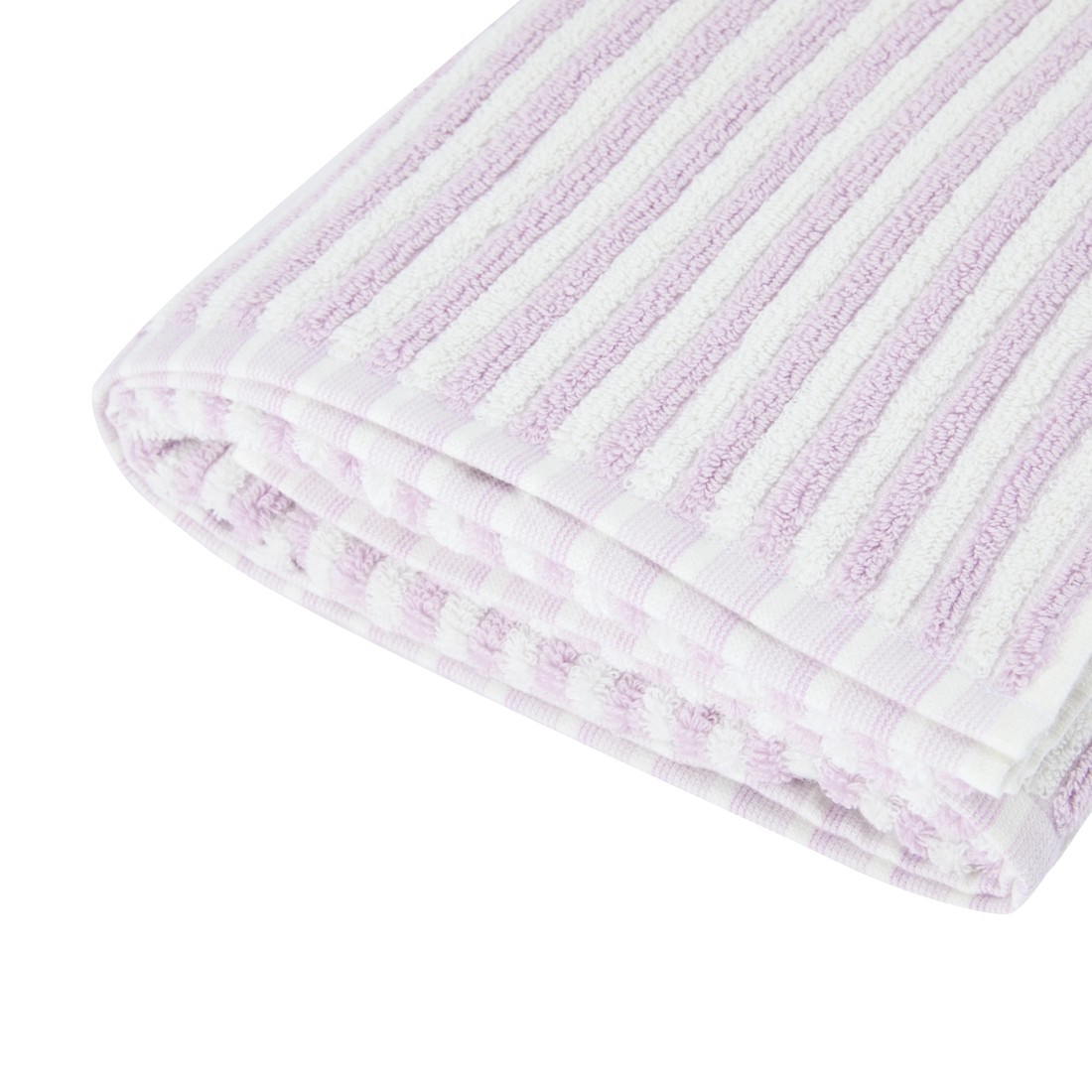 4 Cotton Reversible Stripe Bath Towel - Lilac, 4 of 6