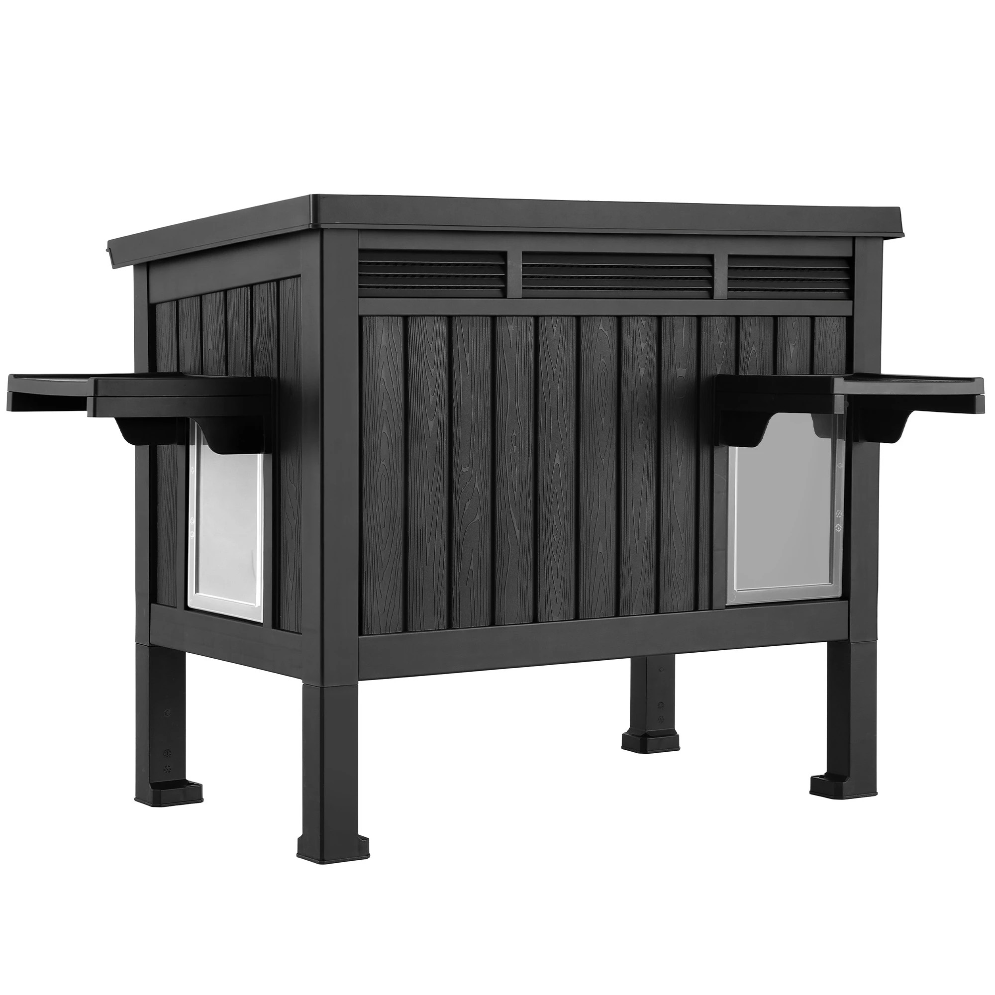 1 i.Pet Outdoor Cat House Pet Kennel Enclosure Cat Shelter Condo Rabbit Hutch - Charcoal, 1 of 7