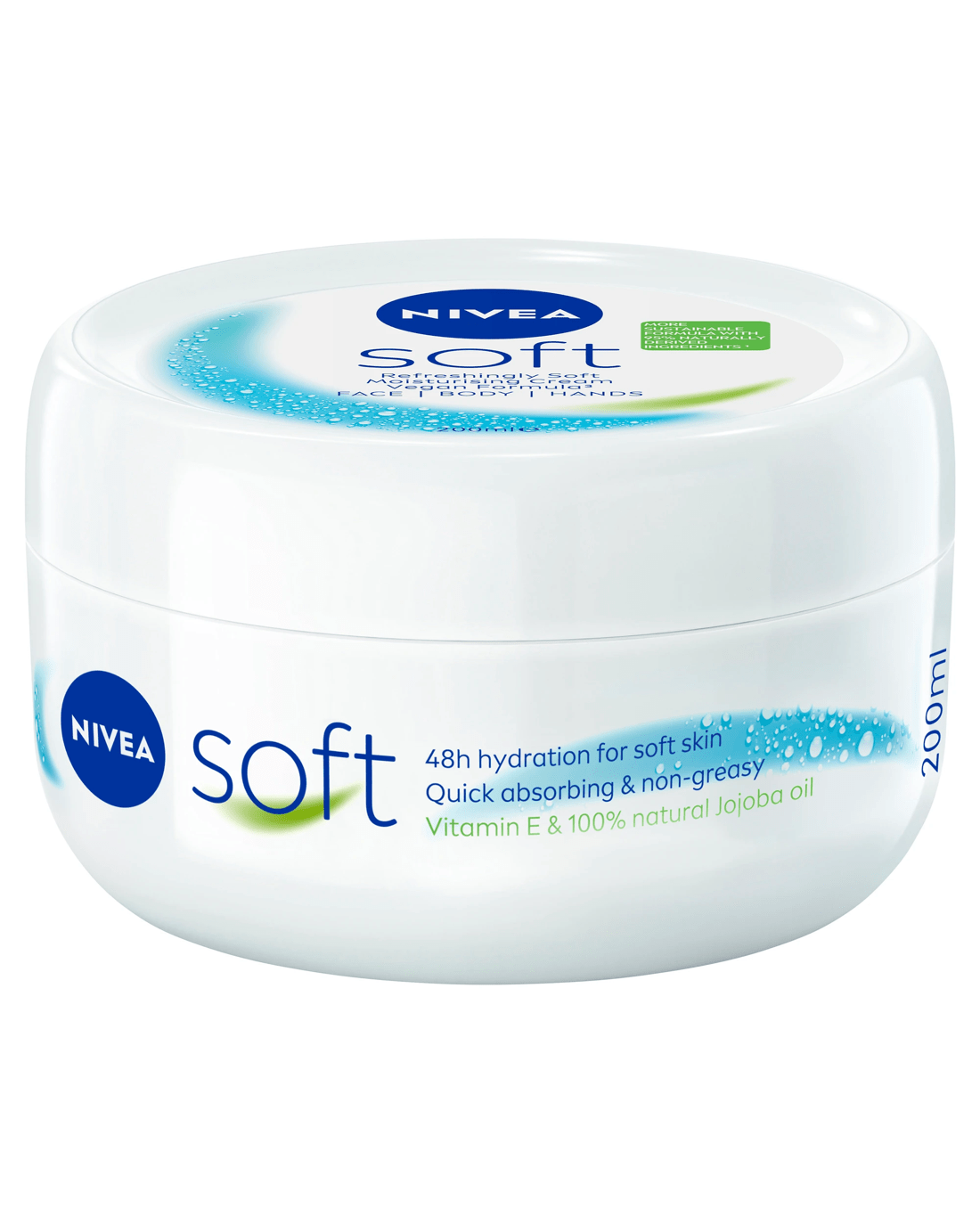 2 Nivea Soft Moisturising Cream 200ml - Vitamin E & Jojoba Oil, 2 of 10