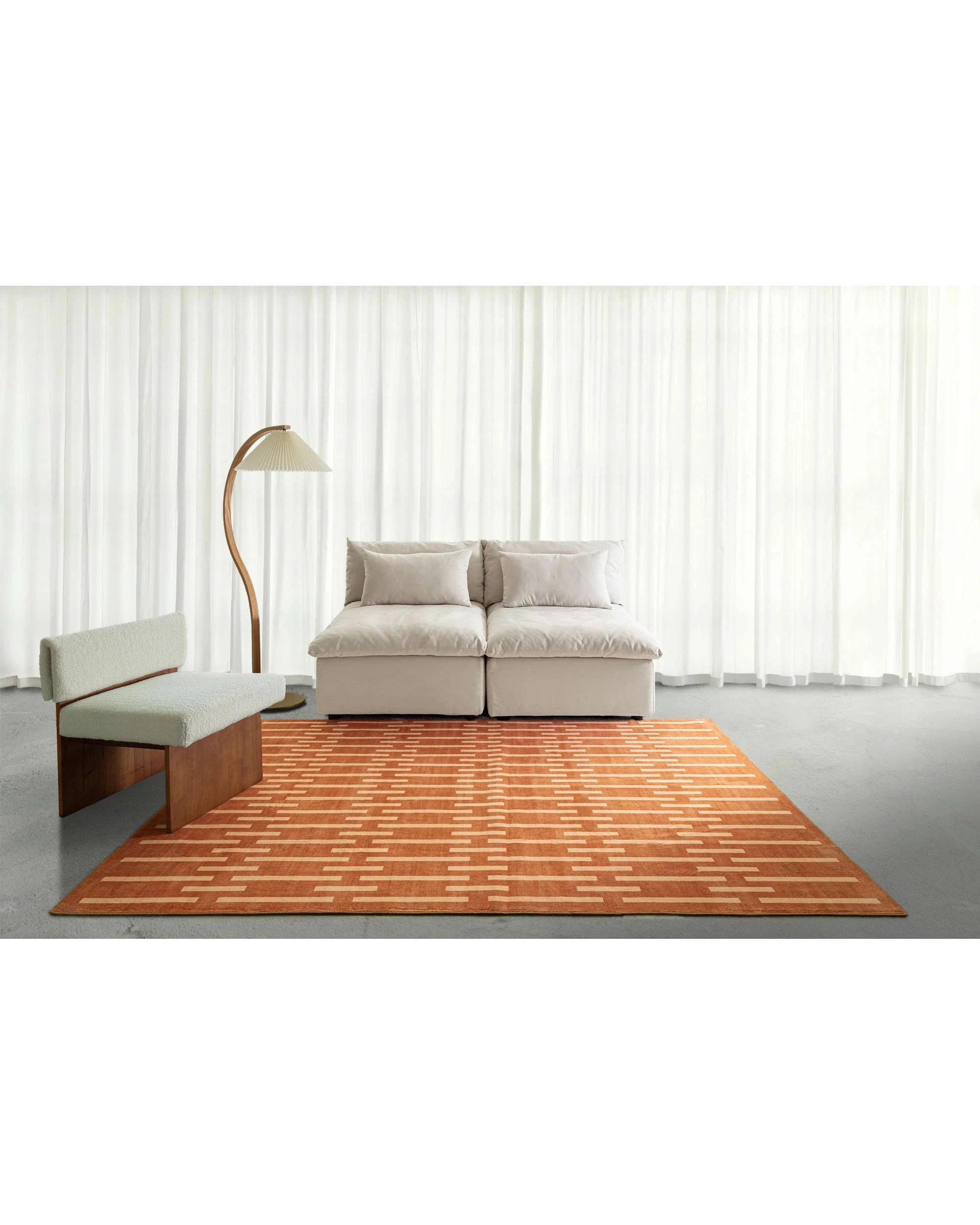 2 Loopsie Tudor Printed Washable Rug-370cm x 270cm - Orange, 2 of 8