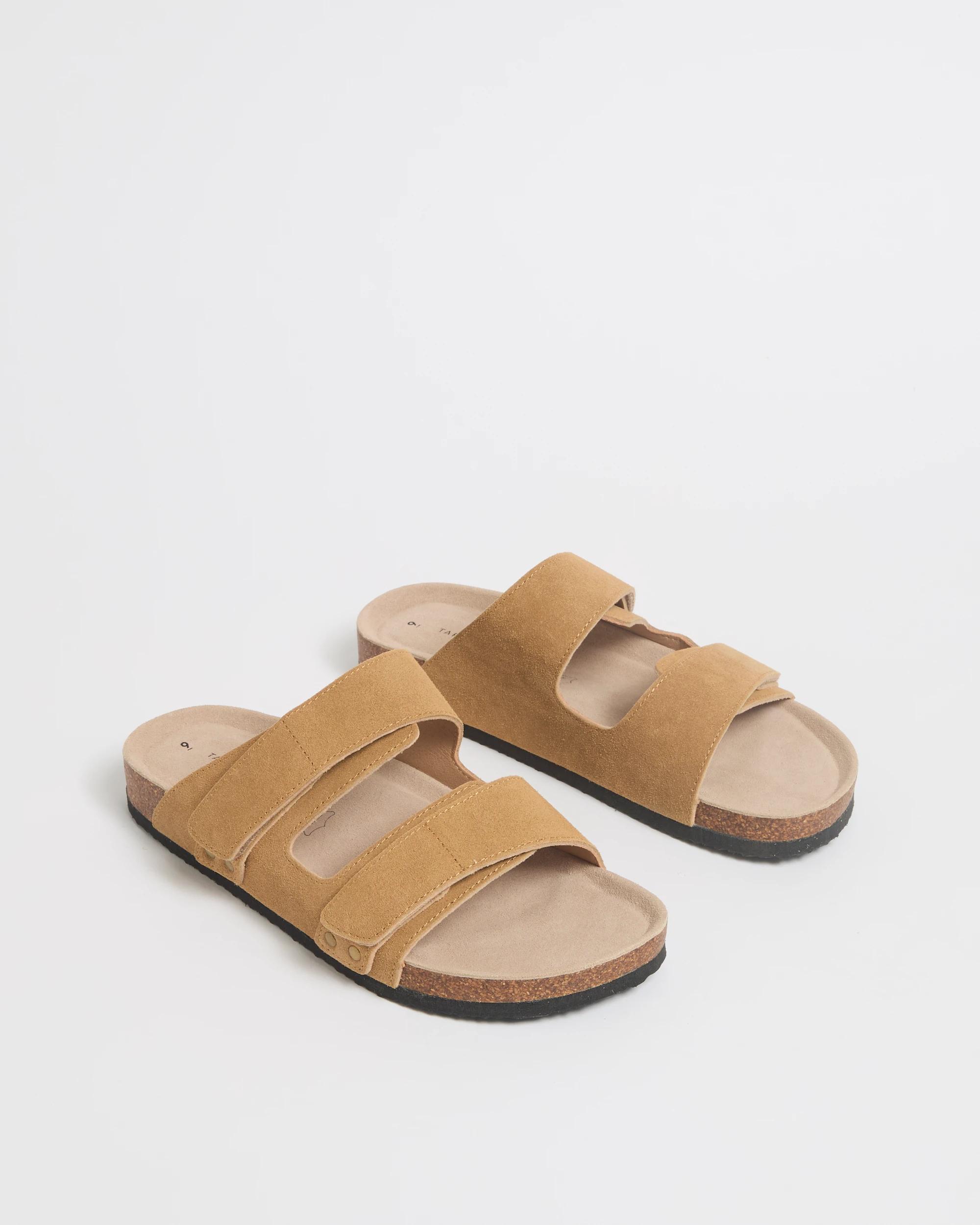2 Target Man Adjustable Suede Leather Moulded Cork Sandals CHESTNUT, 2 of 4