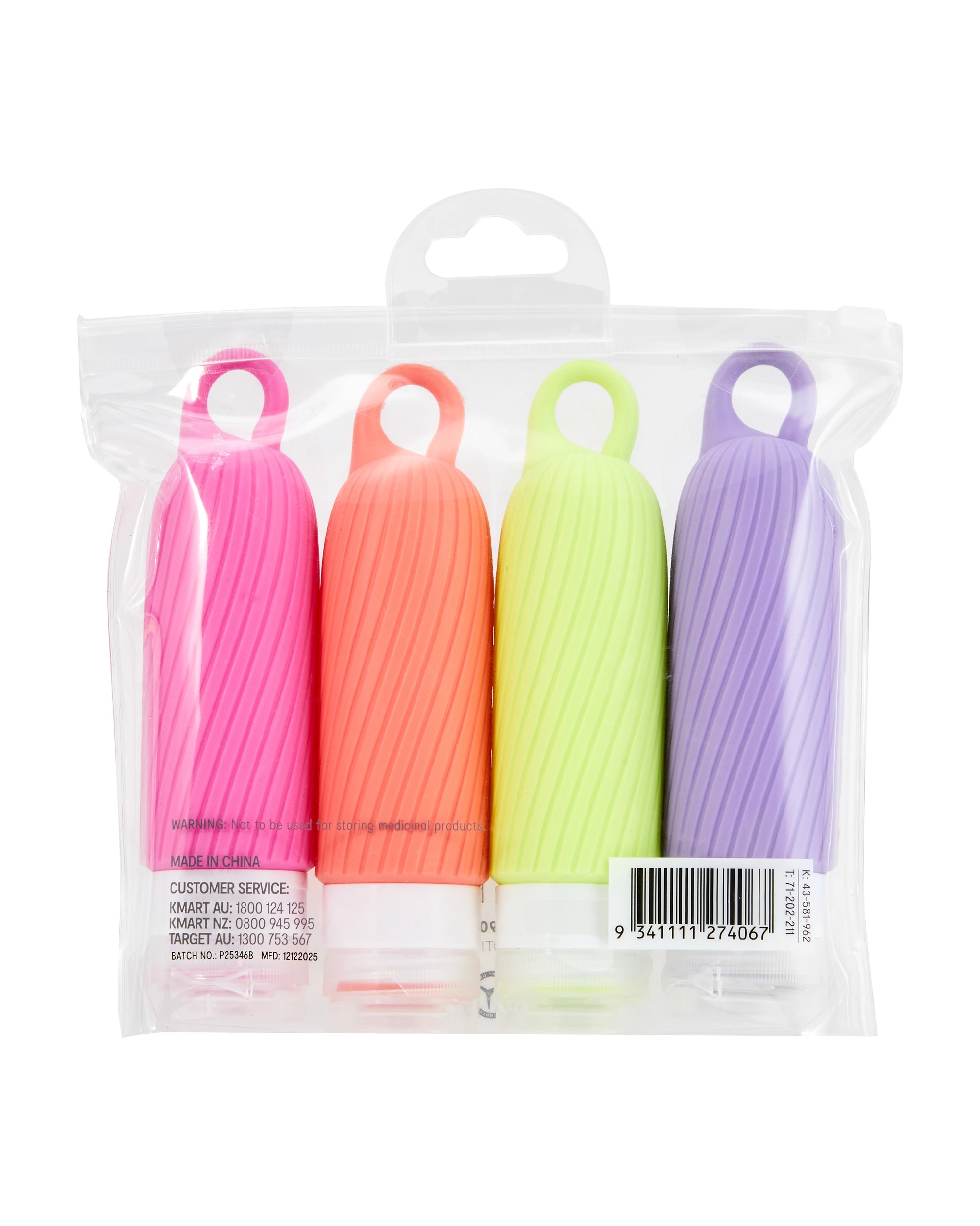 4 OXX Travel 4 Pack Silicone Bottles, 4 of 4