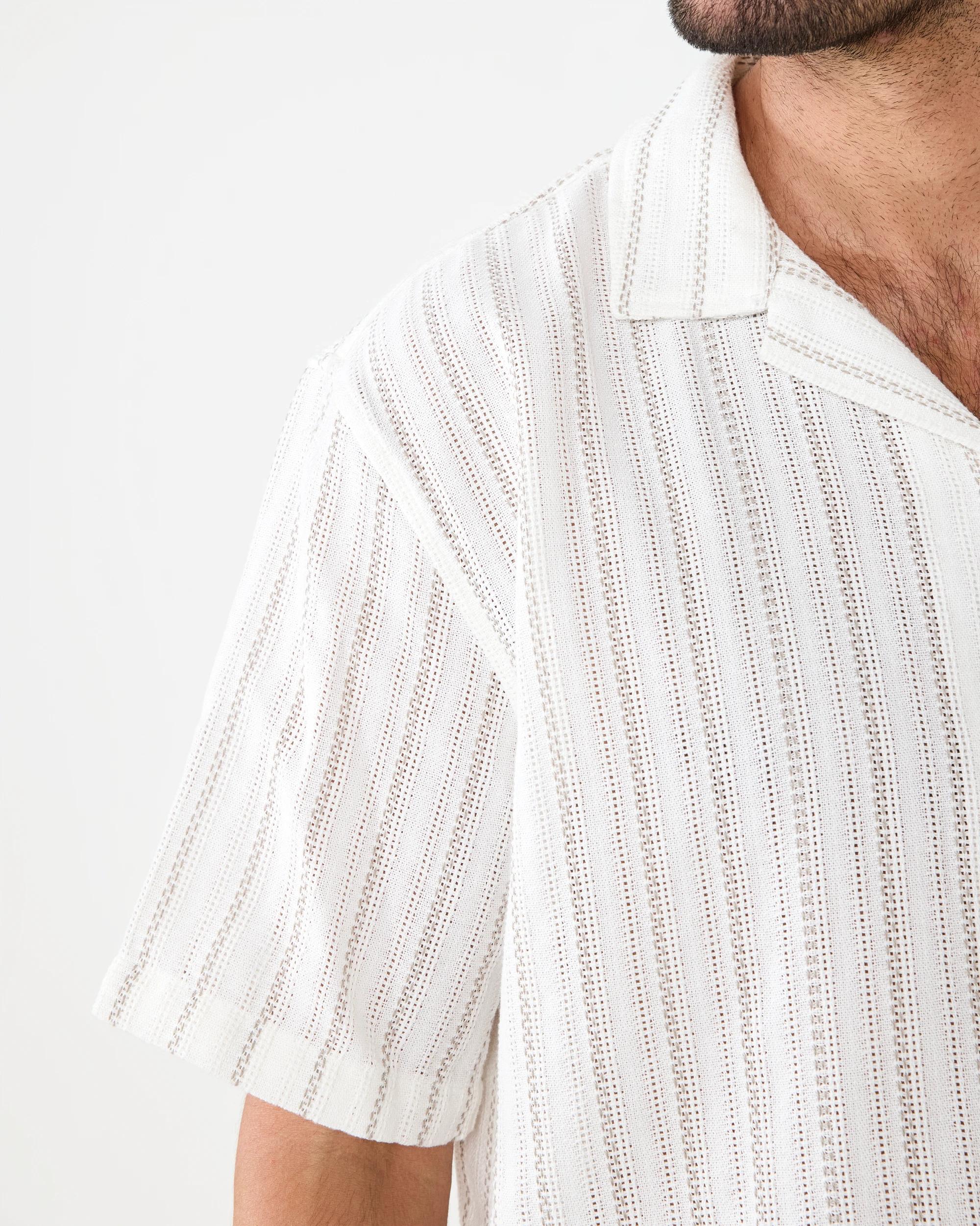 6 Short Sleeve Textured Shirt Cld White, 6 of 6
