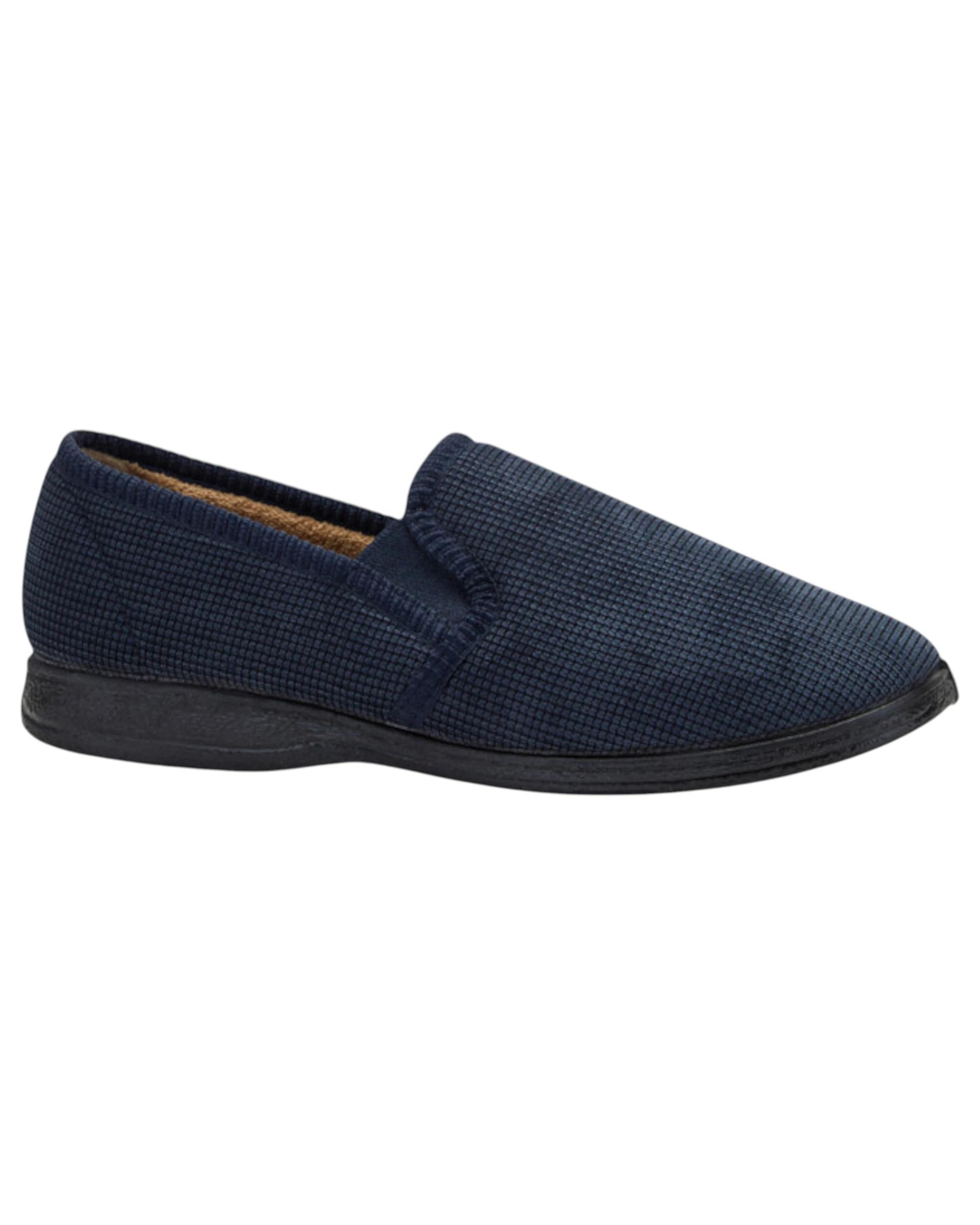 1 Grosby Richard Slippers Mens Casual Slip On Corduroy Navy Shoes NAVY, 1 of 3