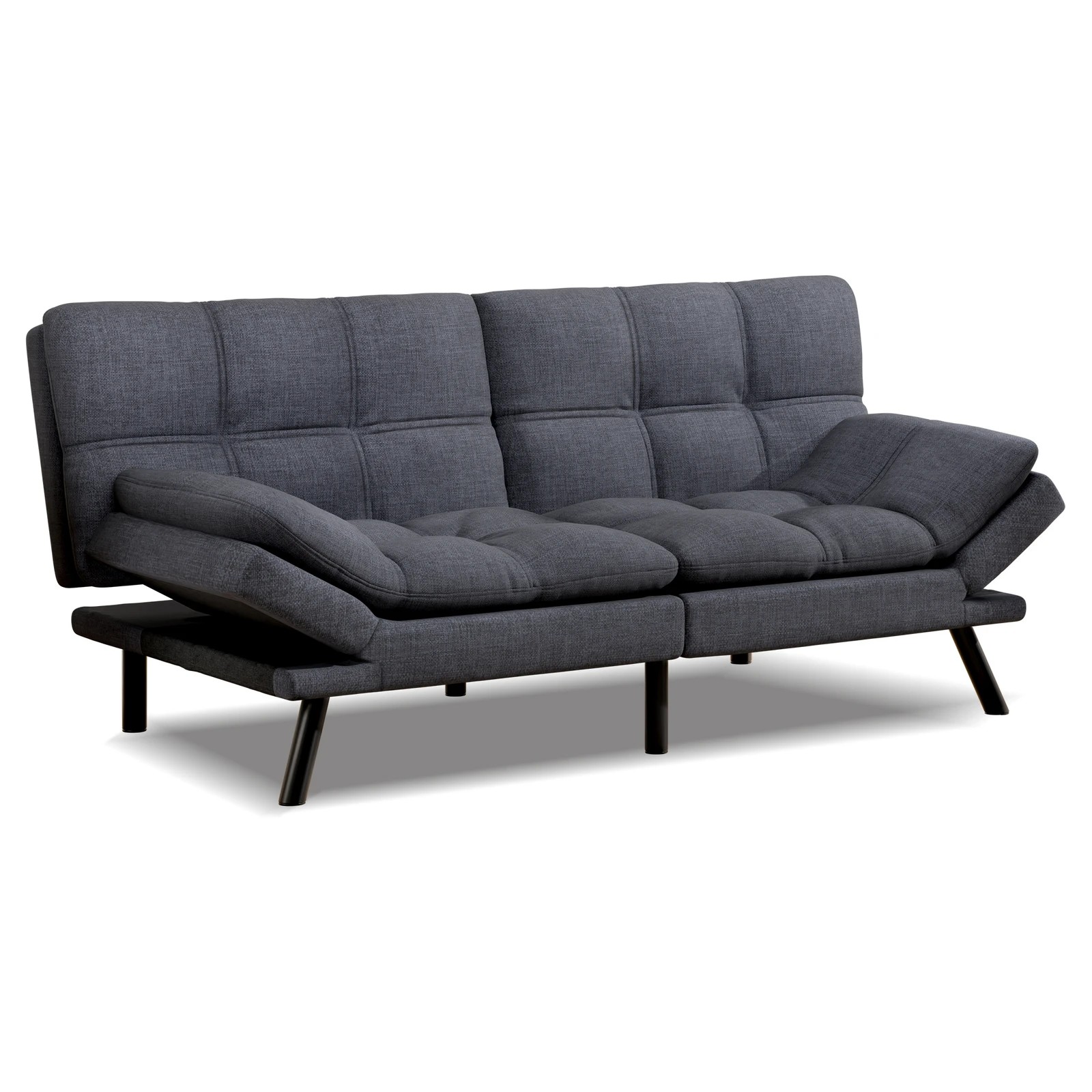 1 Alfordson Sofa Bed Couch 3 Seater Lounge Recliner Fabric - Grey, 1 of 9