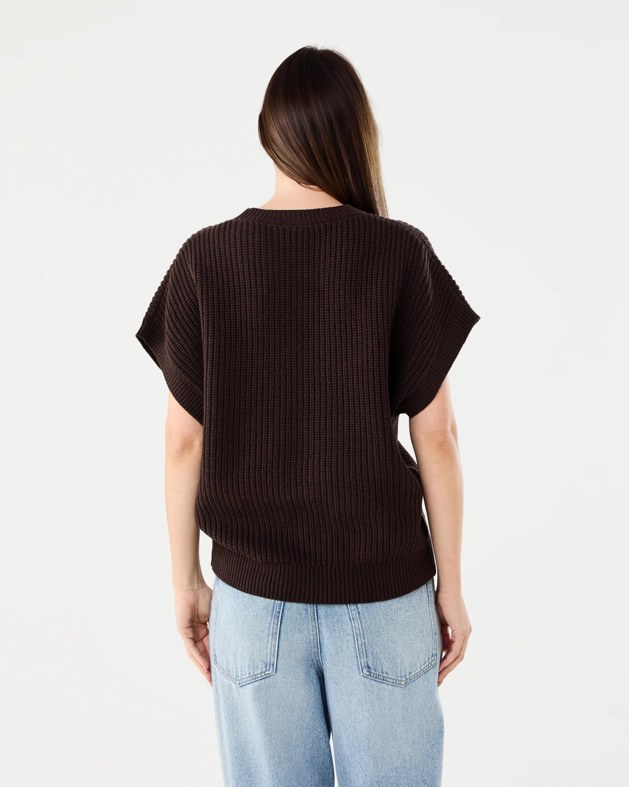 3 Short Sleeve Knit Pullover Melt Brown, 3 of 6