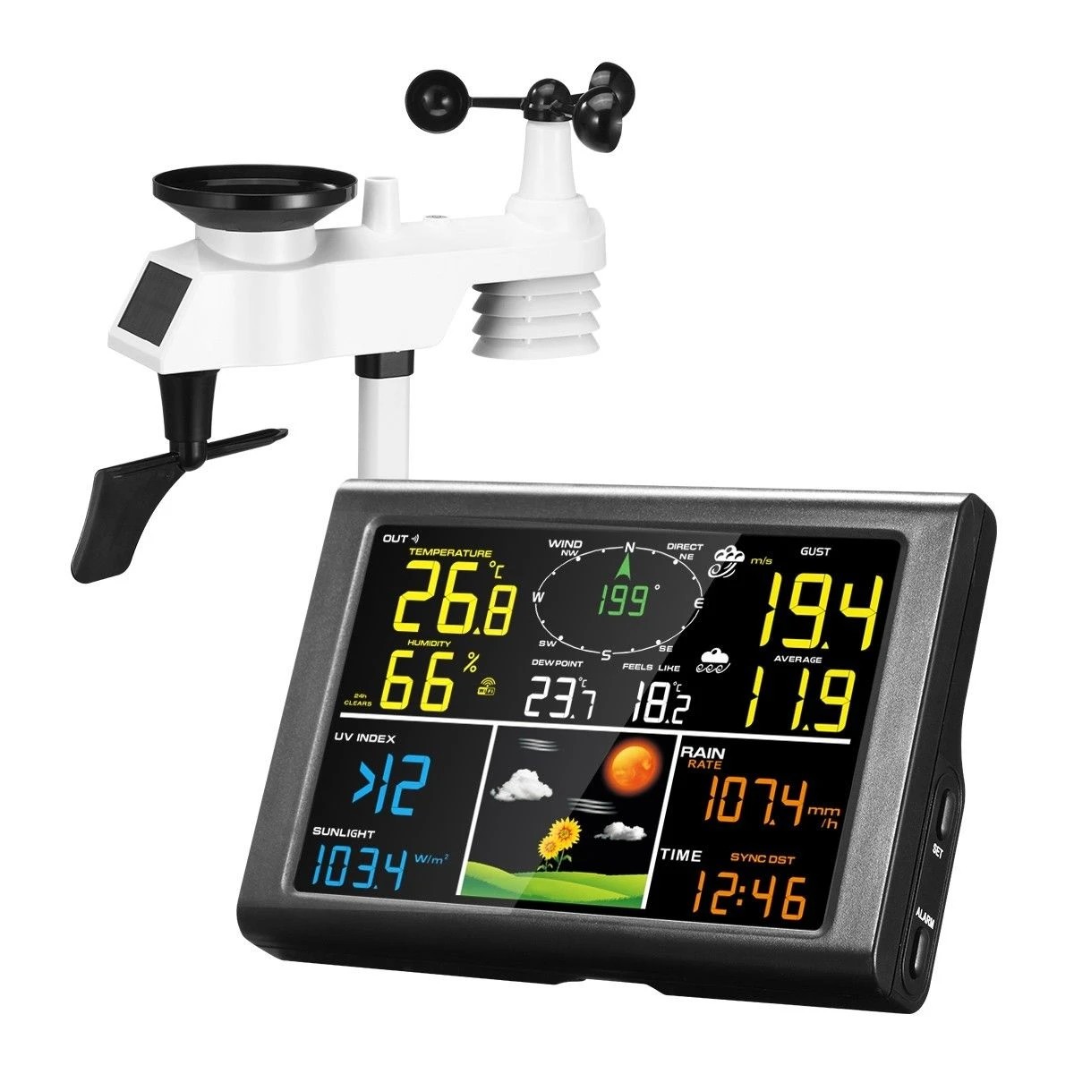 3 Maxkon Solar Powered Weather Forecast Station WIFI, 3 of 3