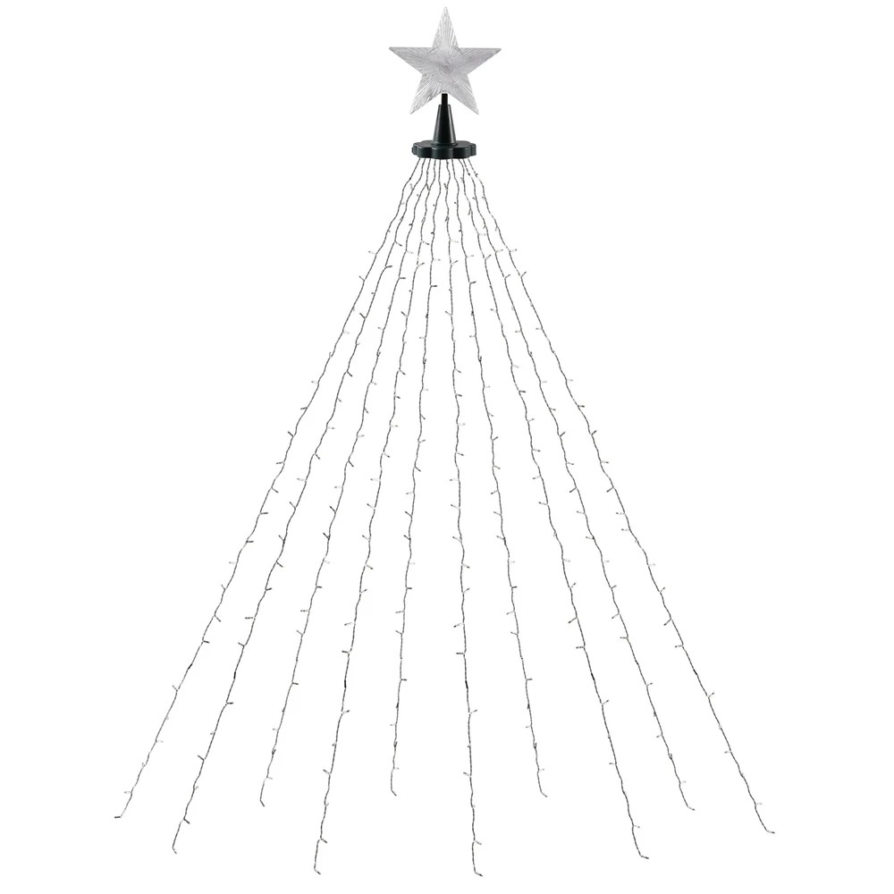 1 Jingle Jollys 2.5M Christmas Lights Waterfall String Light 300 LED Star Topper - Multi, 1 of 7