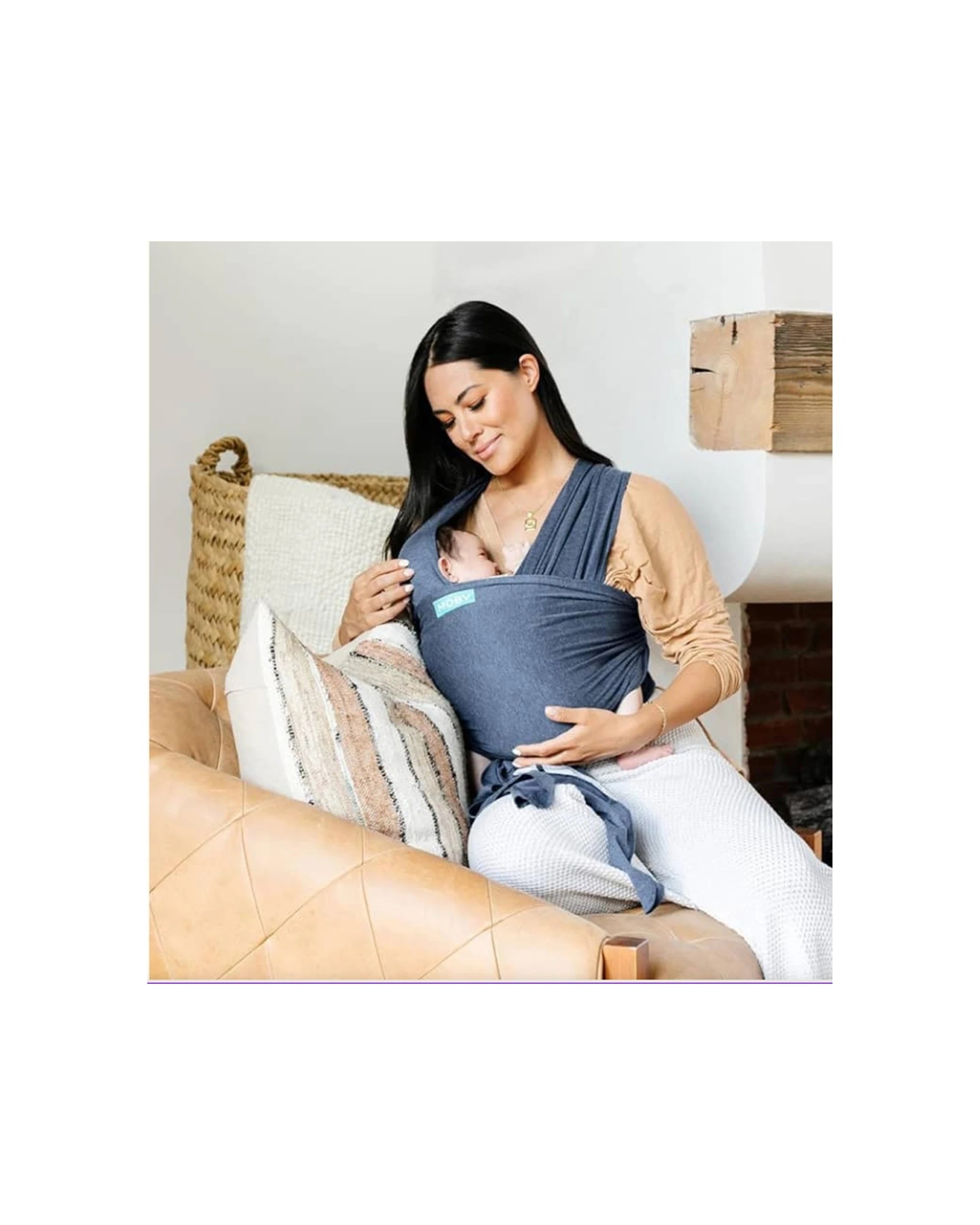 3 Babystudio Moby Evolution Wrap Baby Newborn Infant Viscose Body Carrier Denim - Blue, 3 of 3