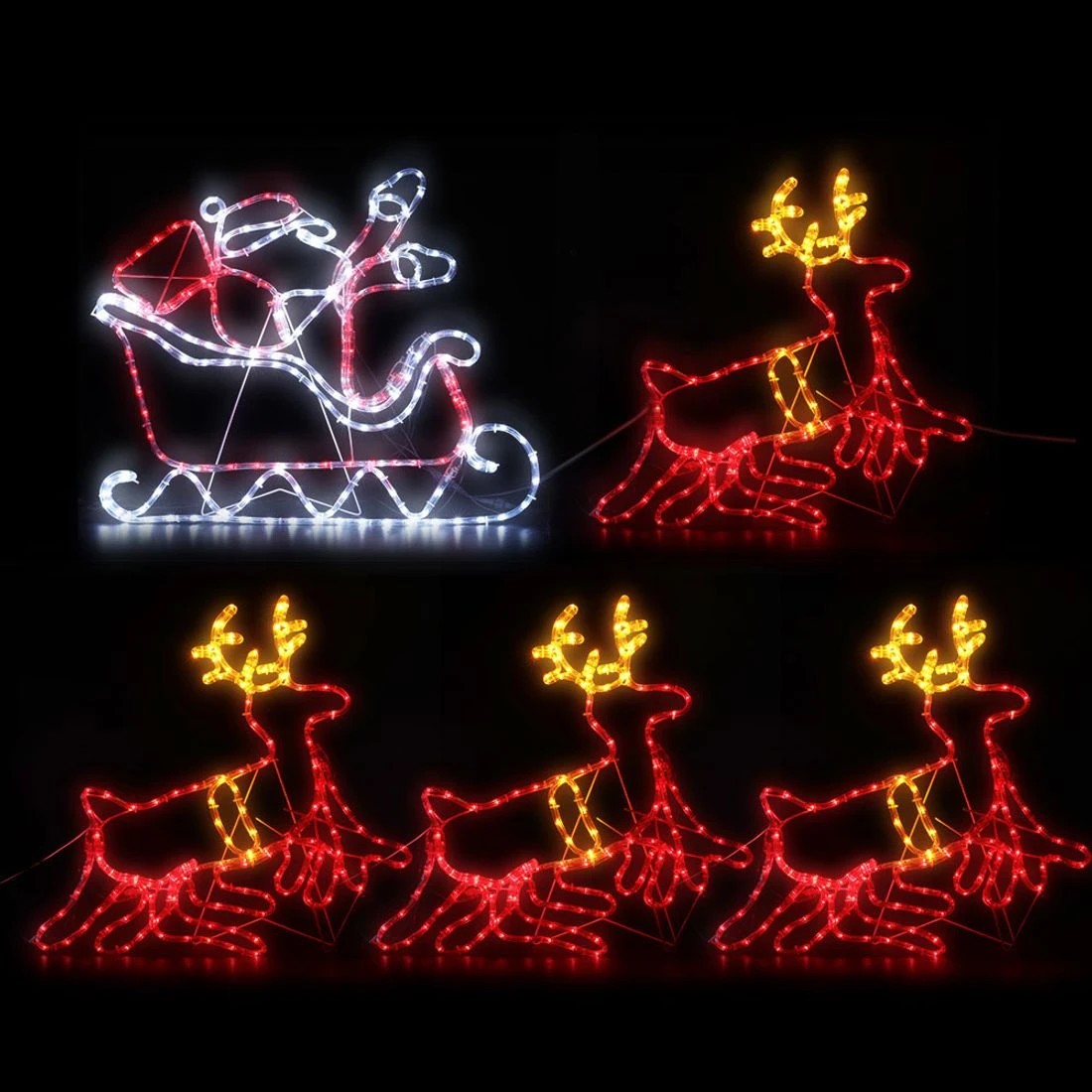 2 Jingle Jollys Christmas Lights Reindeer Sleigh 806 Led Decorations
 - Multi, 2 of 7