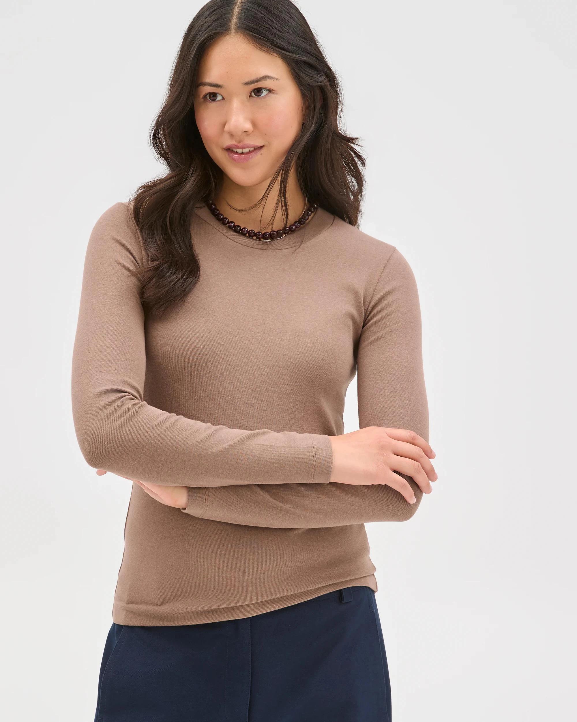 2 Target Woman Soft Touch Long Sleeve T-Shirt FAWN MARLE, 2 of 7