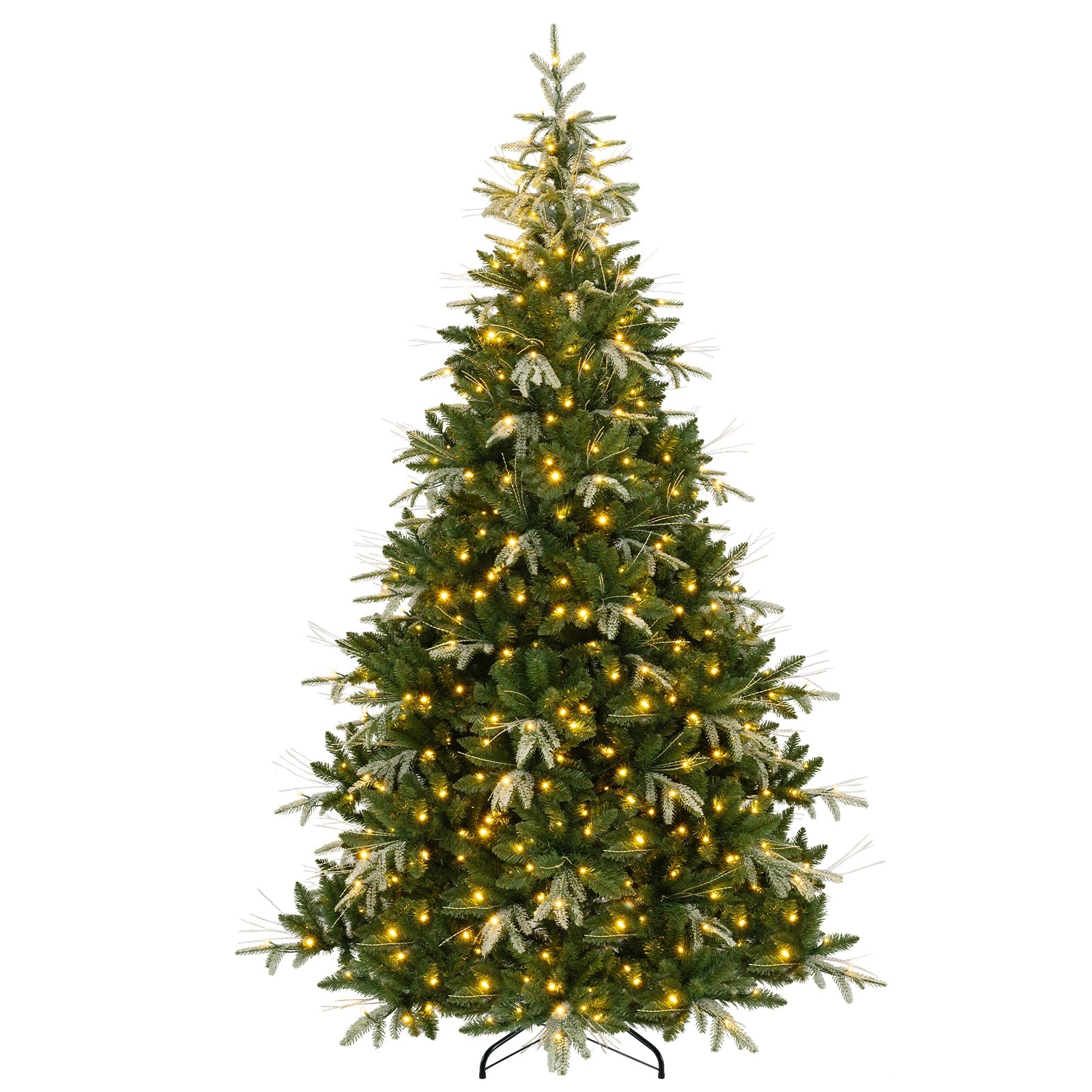 Costway 2.3M Pre-Lit Spruce Christmas Tree w/520 Dual-Color LEDs Multi ...