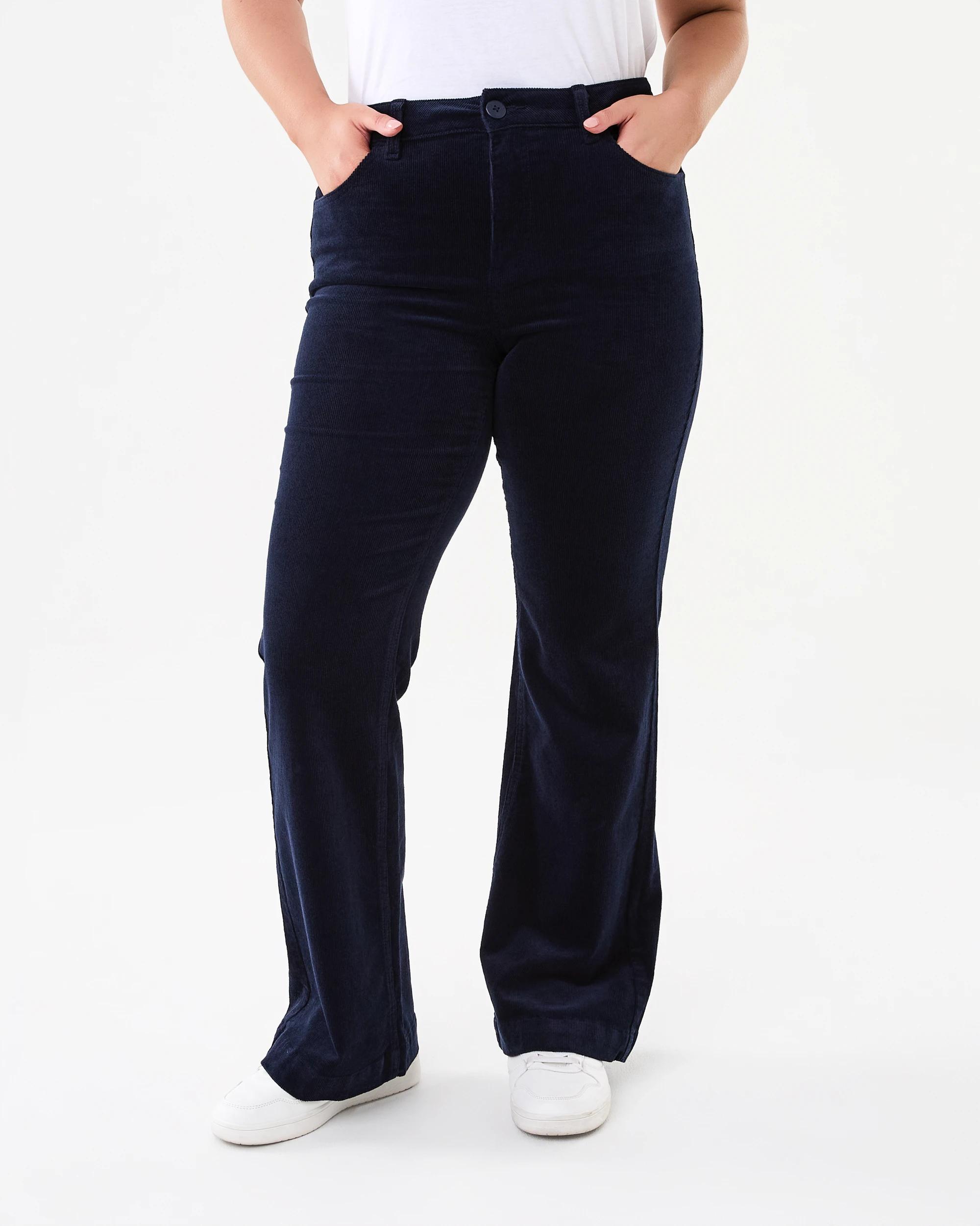 1 Corduroy Bootleg Pants Navy, 1 of 7